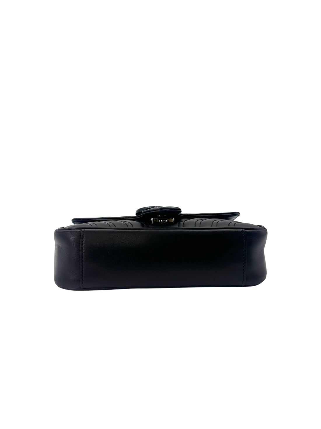 Gucci GG Marmont Black Chevron Leather Small Size Shoulder Bag GG749