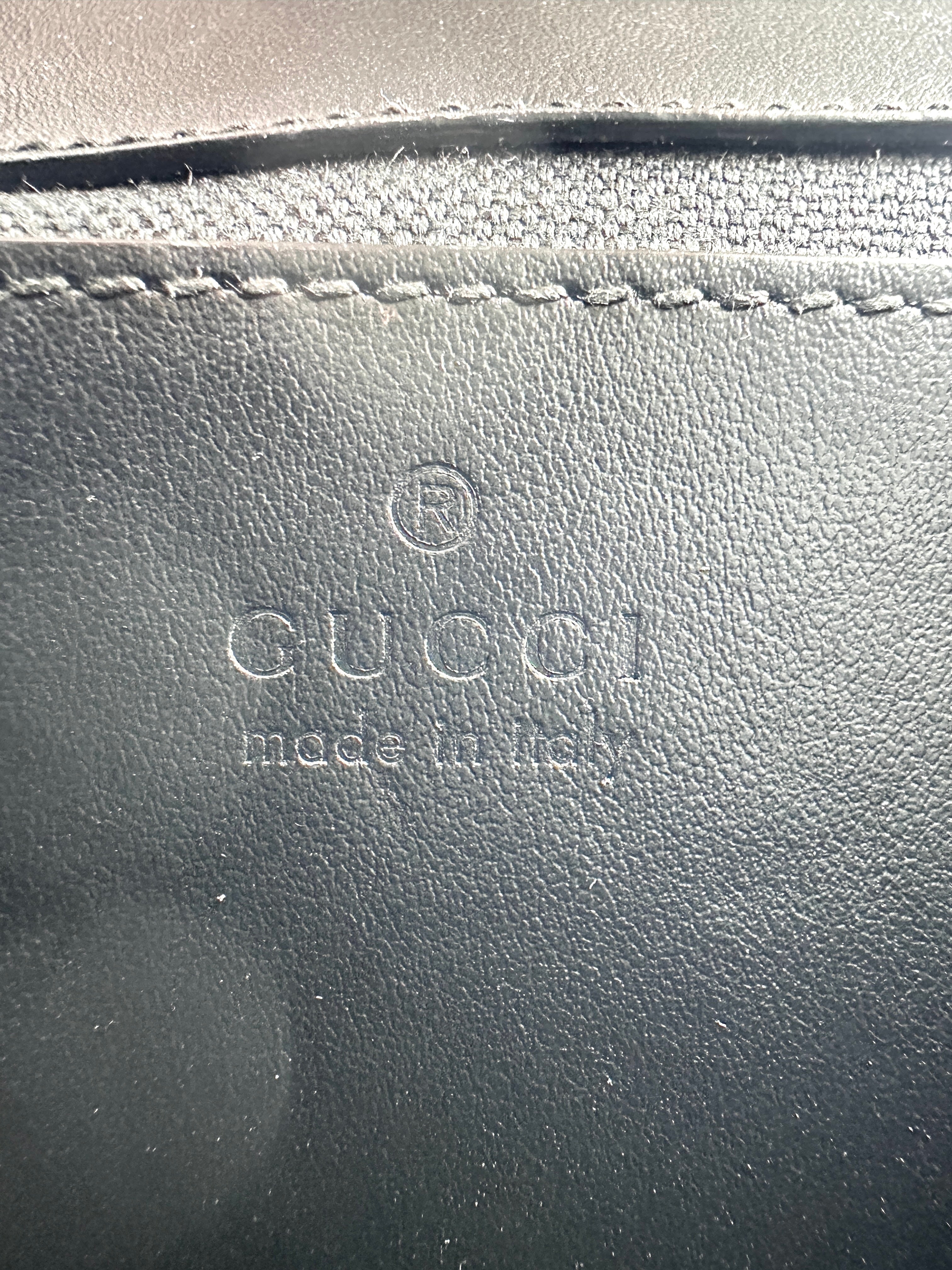 Gucci GG Marmont Black Chevron Leather Small Size Shoulder Bag GG749