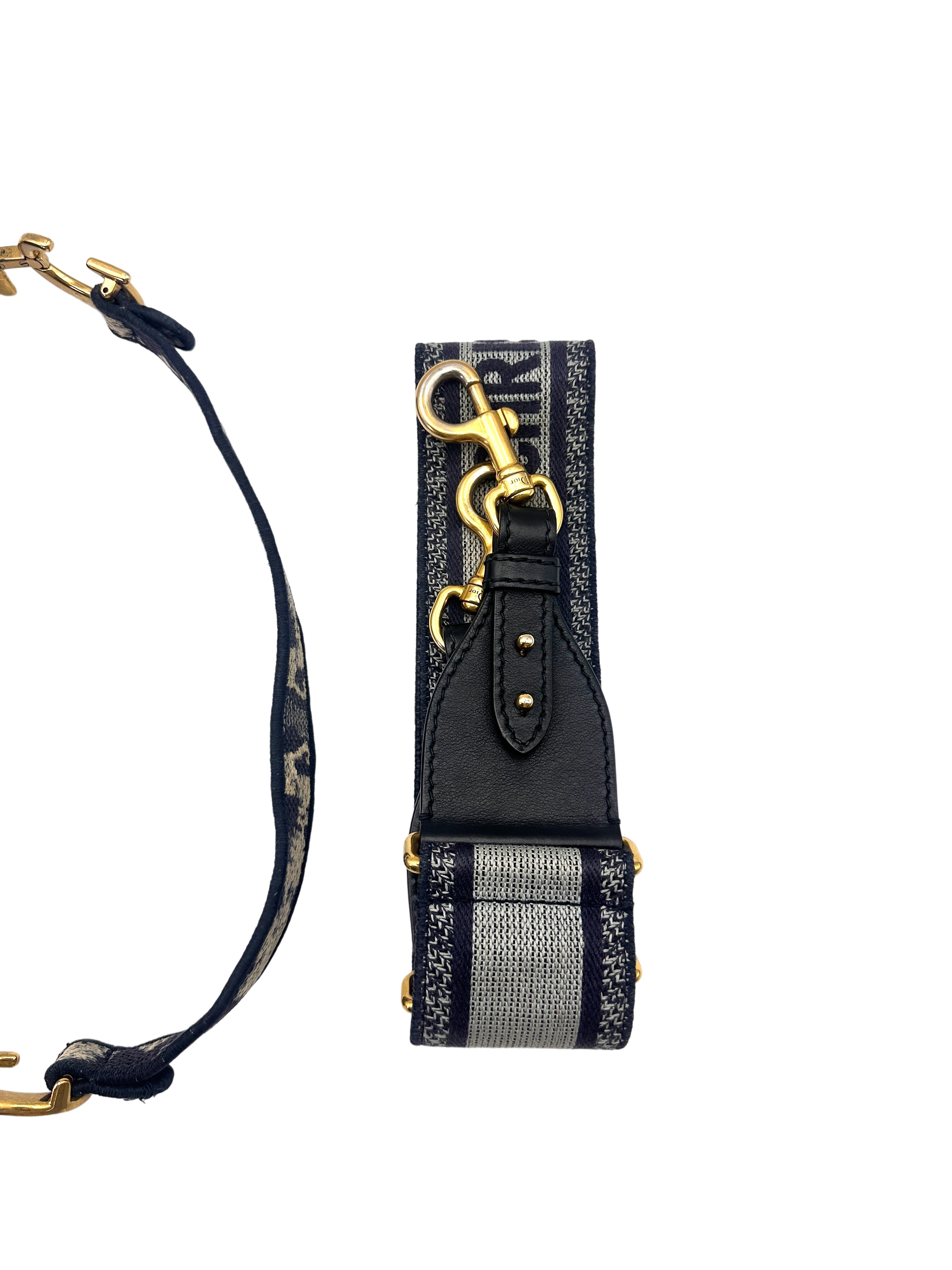 Christian Dior Signature Logo Canvas Embroidered Medium Size Saddle Bag DR553