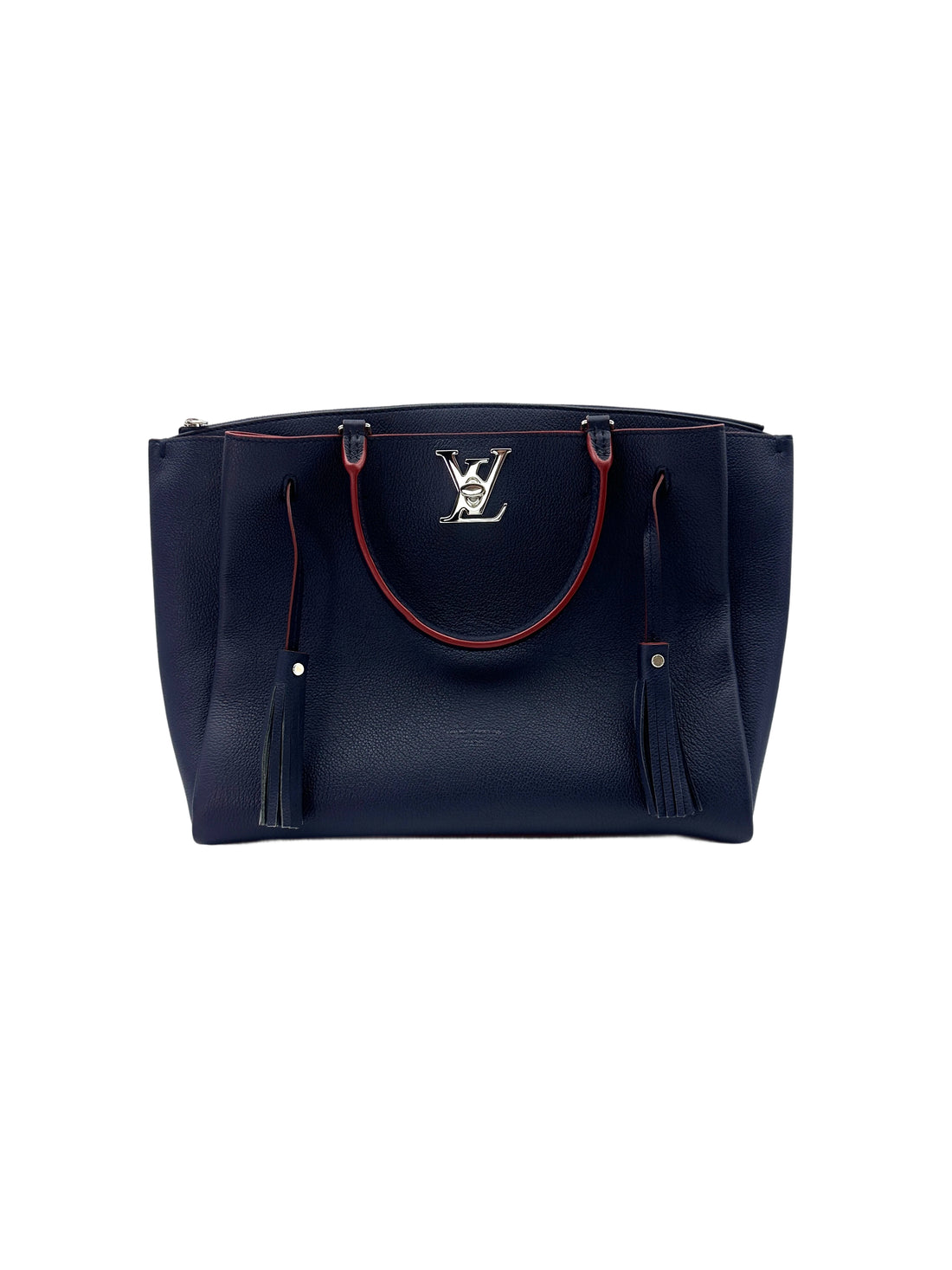 Louis Vuitton Lockme Black Leather Handle Bag With Tassels LV2108