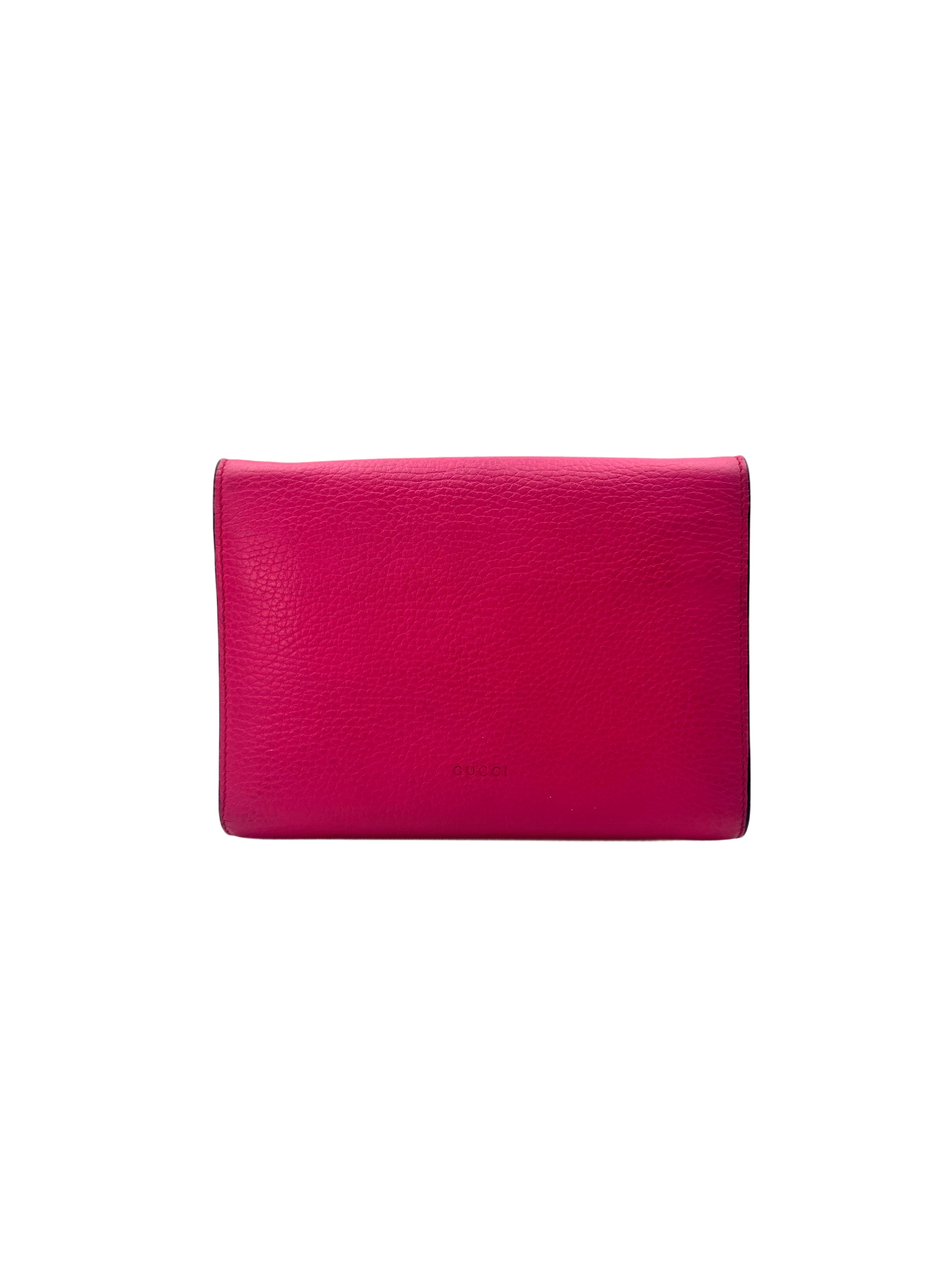 Gucci Dionysus Pink Leather Wallet On Chain GG750