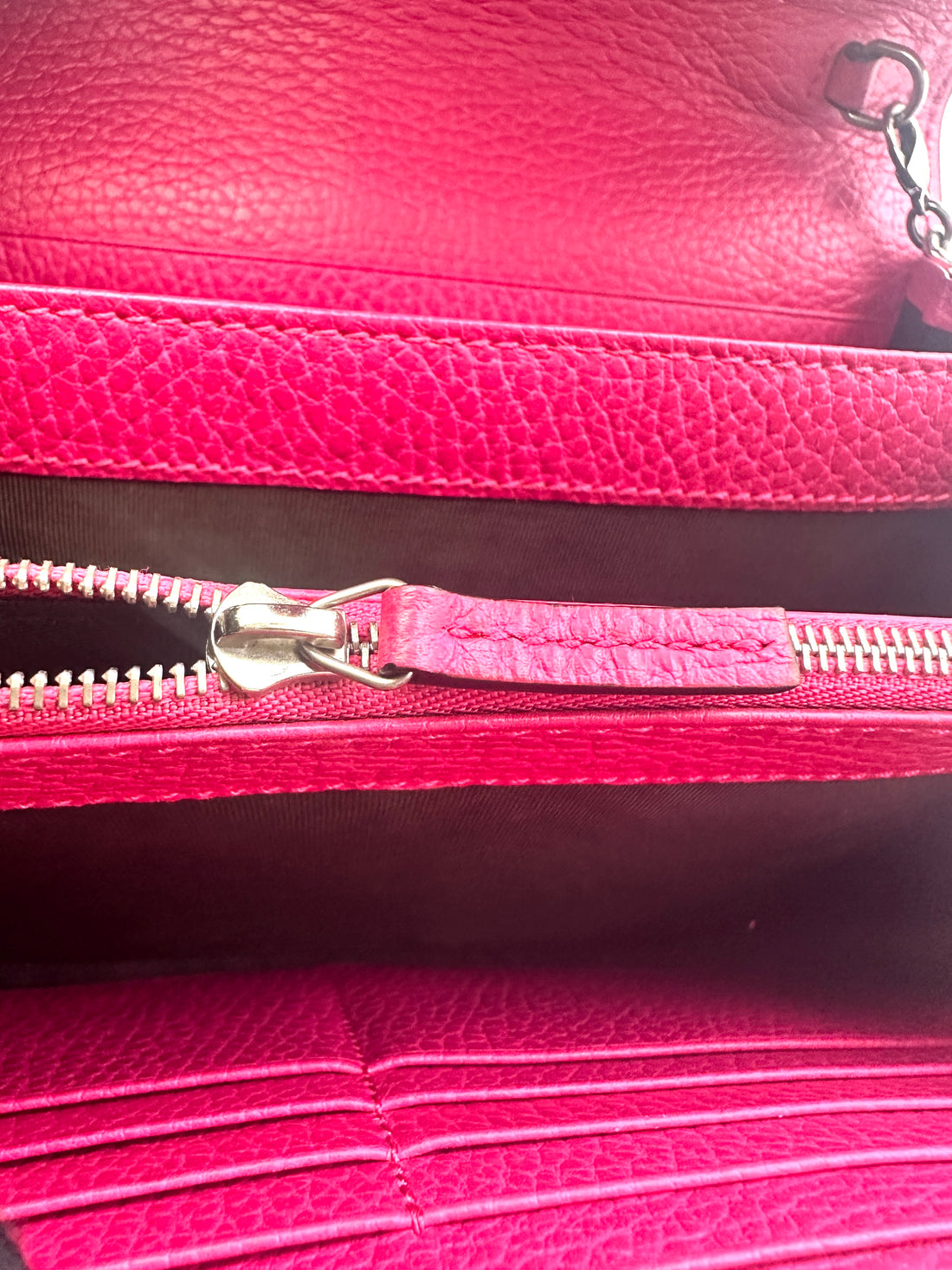 Gucci Dionysus Pink Leather Wallet On Chain GG750