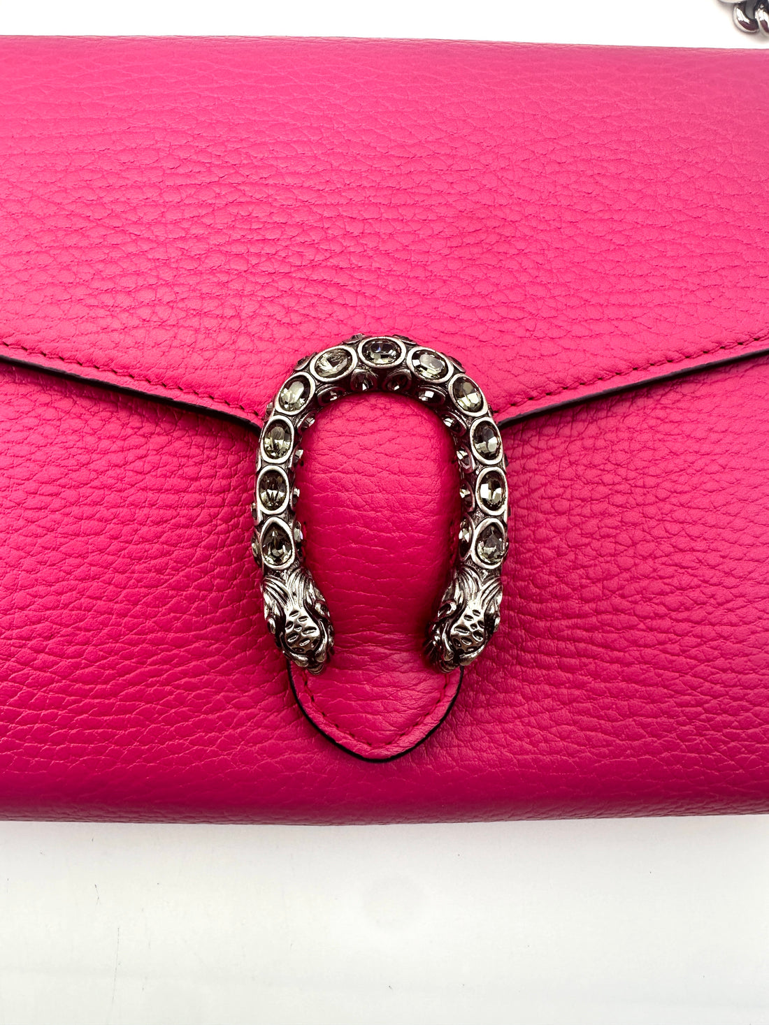 Gucci Dionysus Pink Leather Wallet On Chain GG750