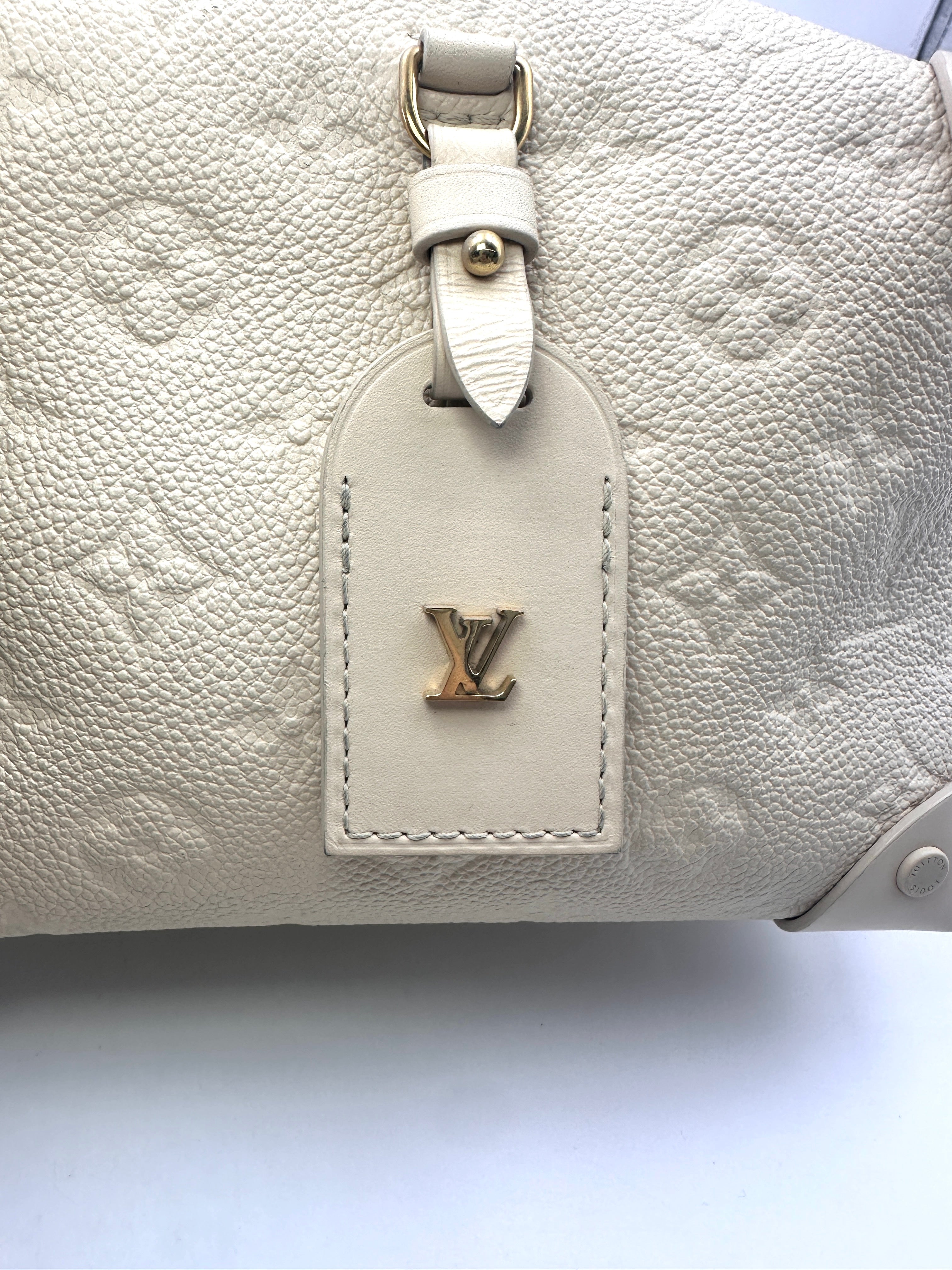 Louis Vuitton Petite Malle Souple White Monogram Empreinte Shoulder Bag LV2103