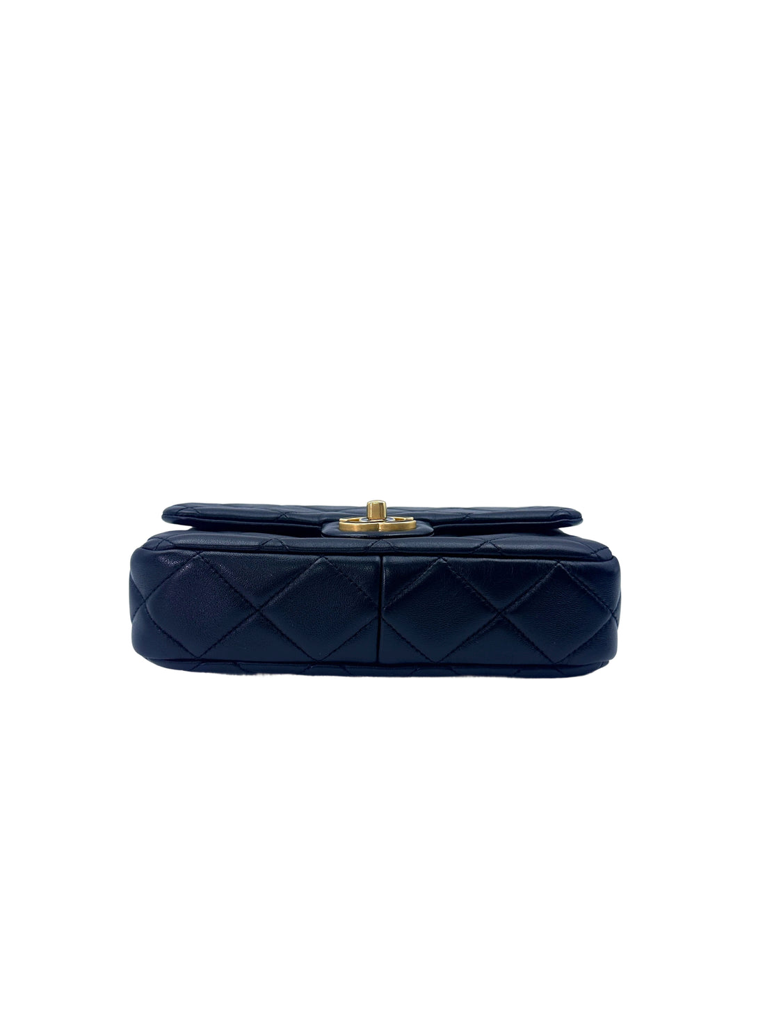Chanel 22P Black Quilted Leather Mini Flap Bag With Gold Hardware(T2***8C) CC1514