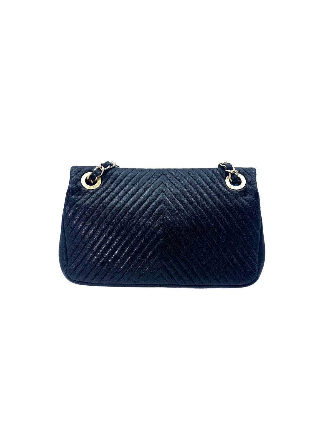 Chanel Classic Flap Black Chevron Quilted Leather Flap Bag With Gold Buckle(22***64) CC1513