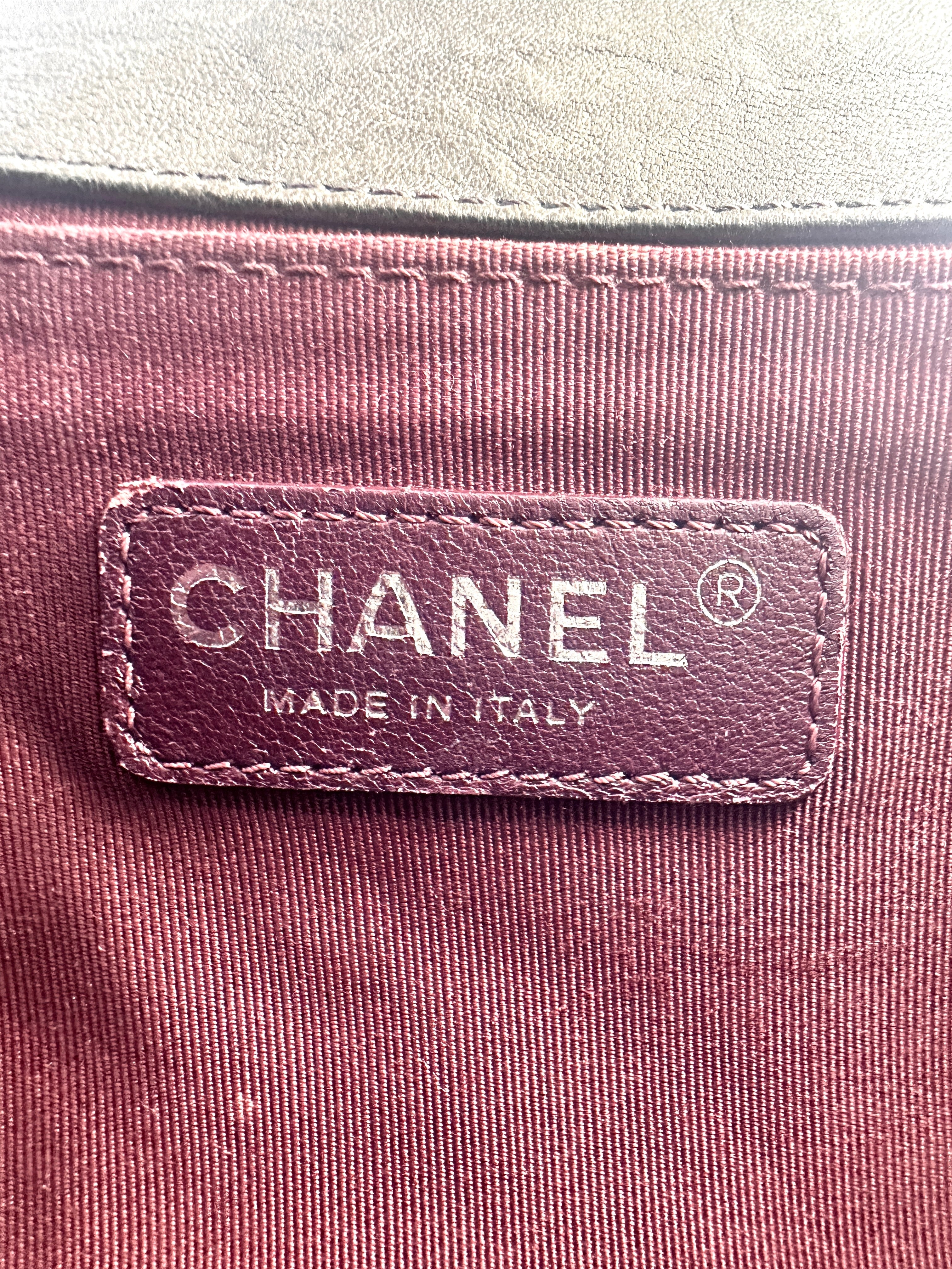 Chanel LeBoy Gray Quilted Studded Leather Flap Bag With Silver Buckle(21***88) CC1516