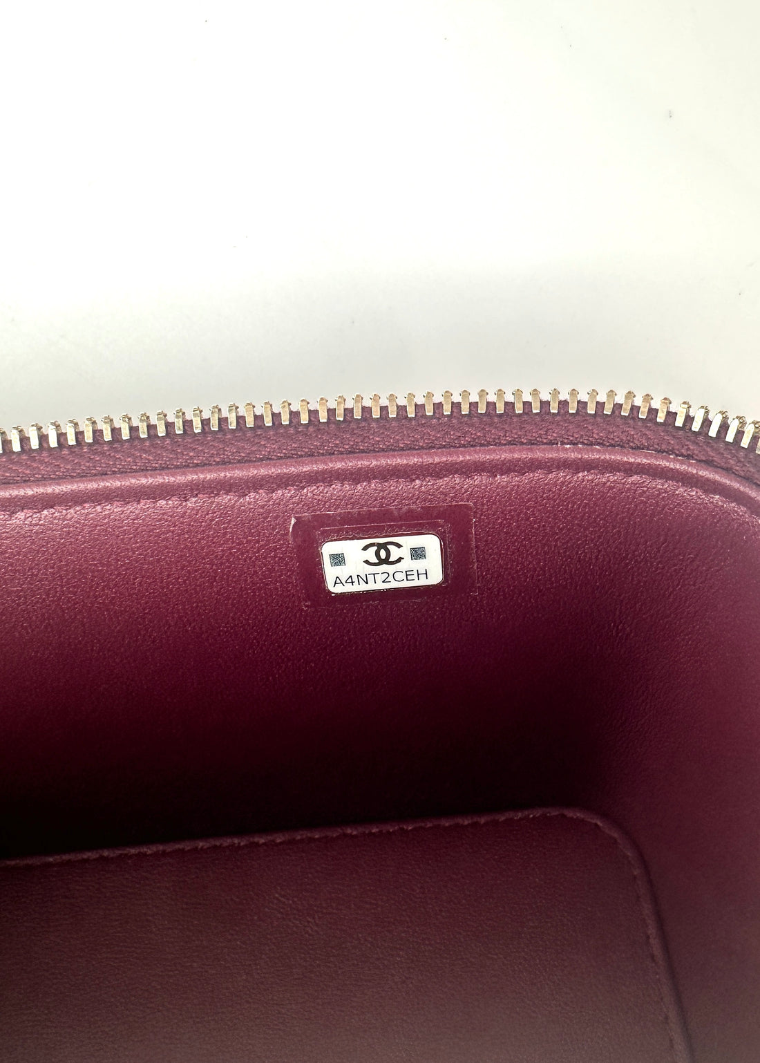 Chanel Dark Red Quilted Leather Top Handle Vanity Case(A4***EH) CC1515