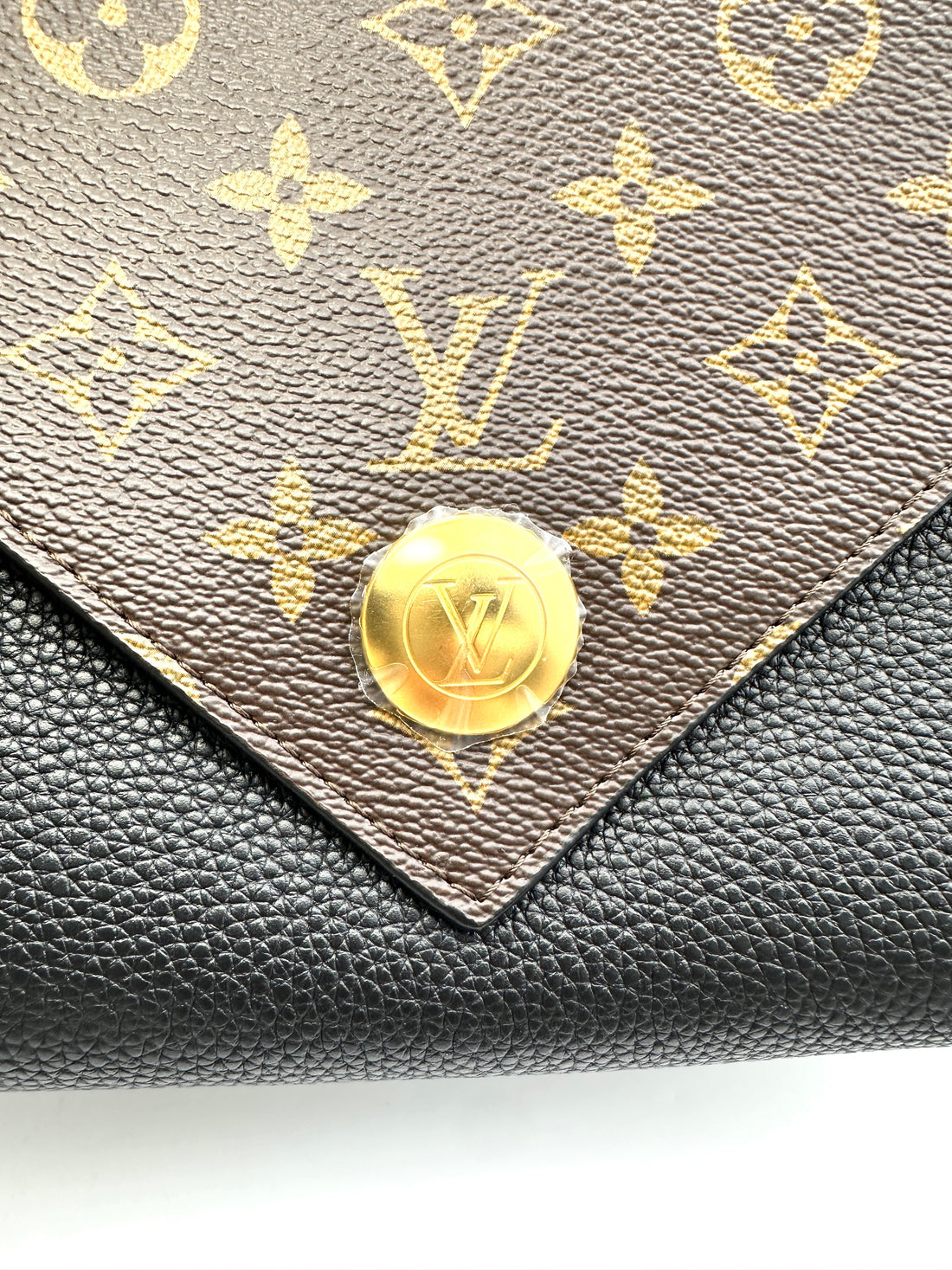 Louis Vuitton Double V Monogram Canvas Black Leather Handle Bag IRIS068