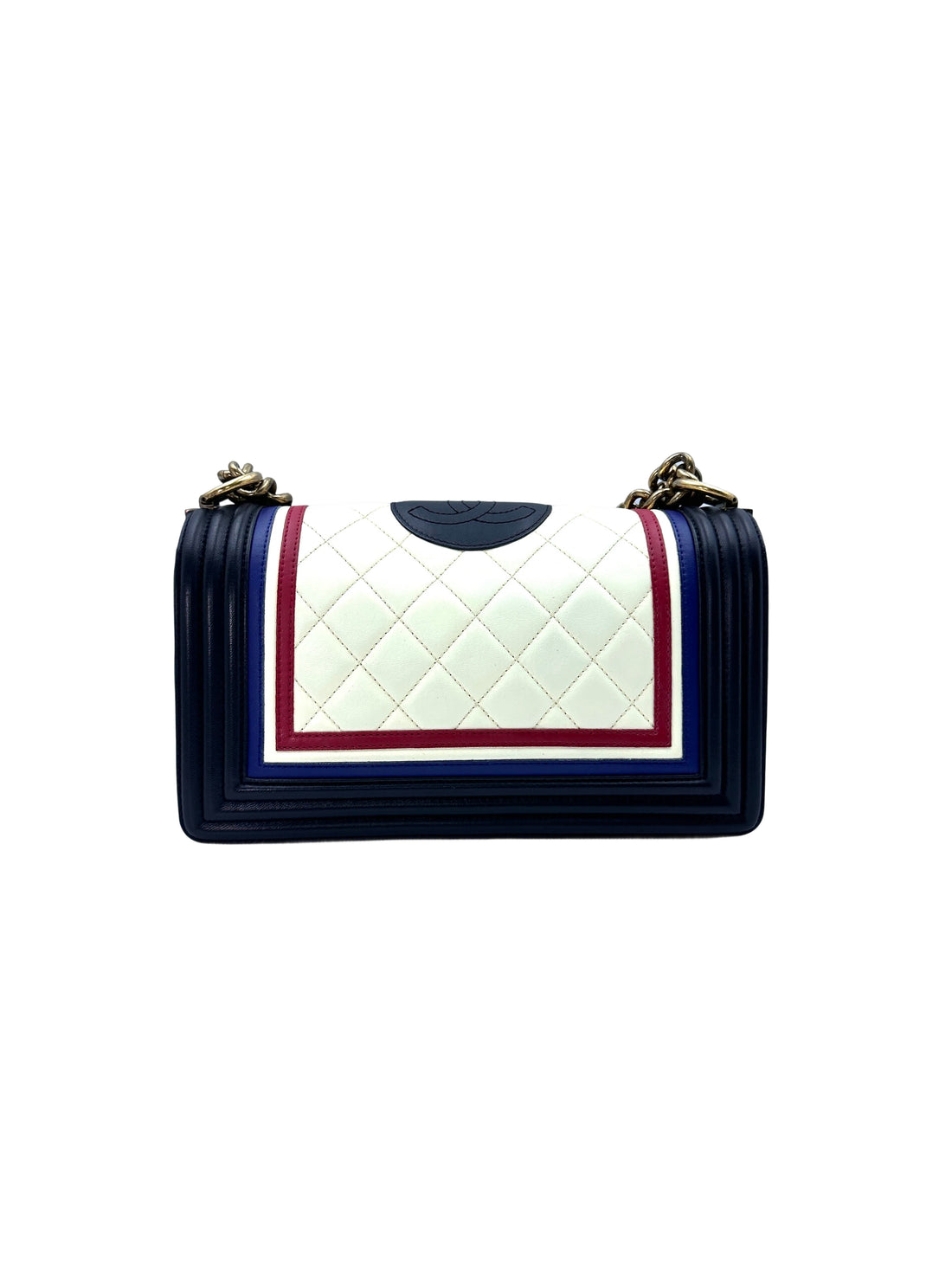 Chanel LeBoy Multicolor Quilted Leather Flap Bag With Gold Buckle(21***09) CC1517