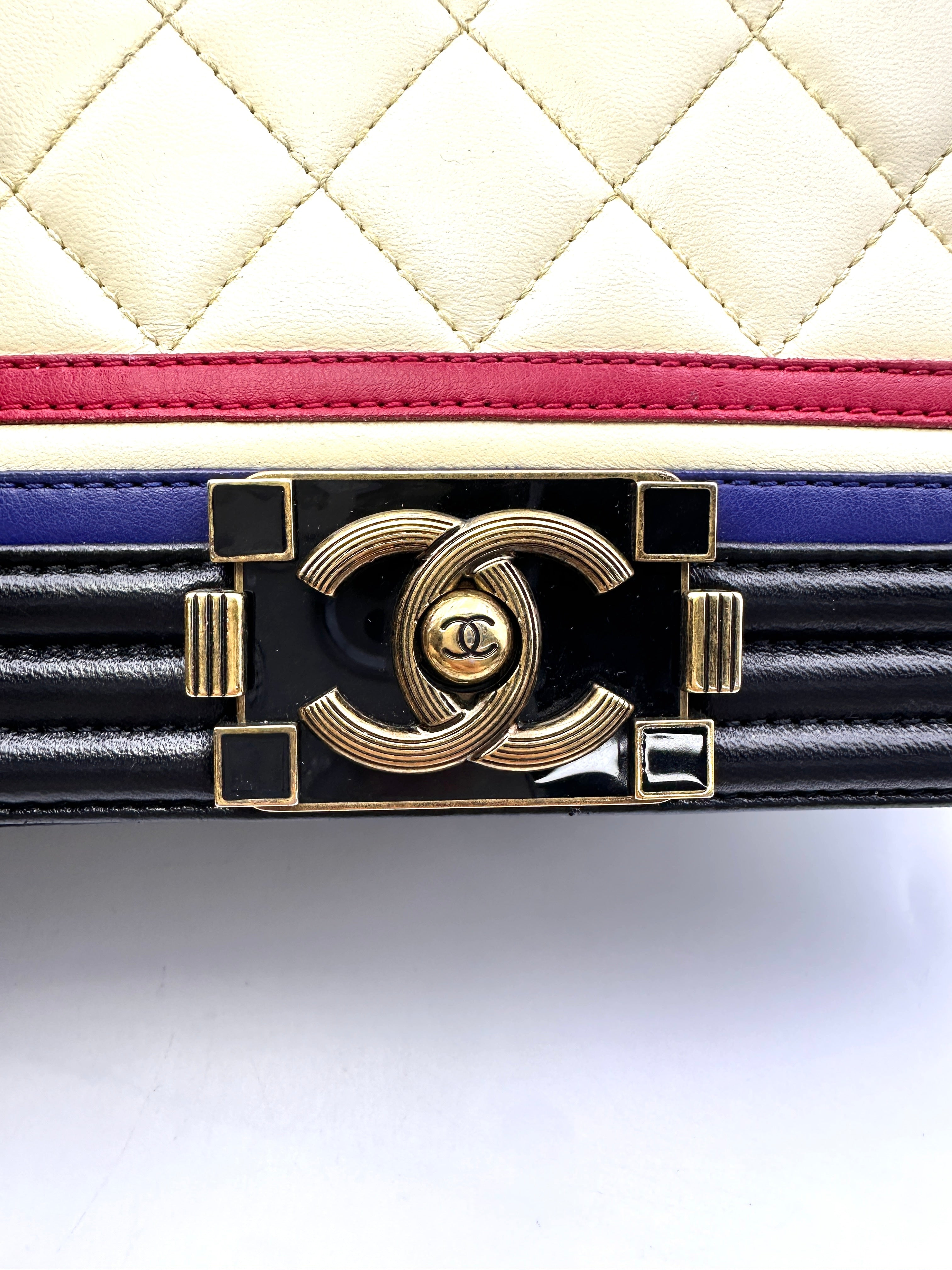 Chanel LeBoy Multicolor Quilted Leather Flap Bag With Gold Buckle(21***09) CC1517