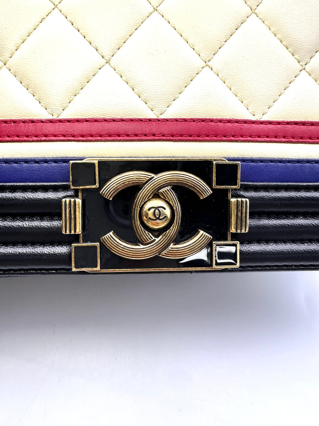 Chanel LeBoy Multicolor Quilted Leather Flap Bag With Gold Buckle(21***09) CC1517
