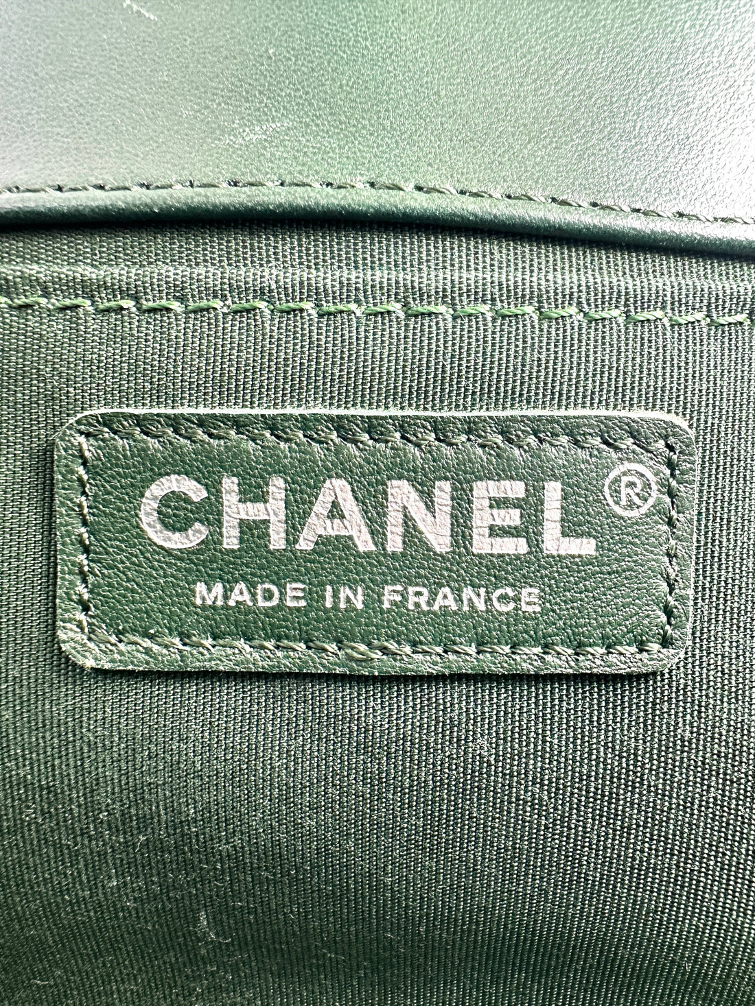 Chanel LeBoy Green Quilted  Leather Flap Bag With Silver Buckle(21***48) CC1519