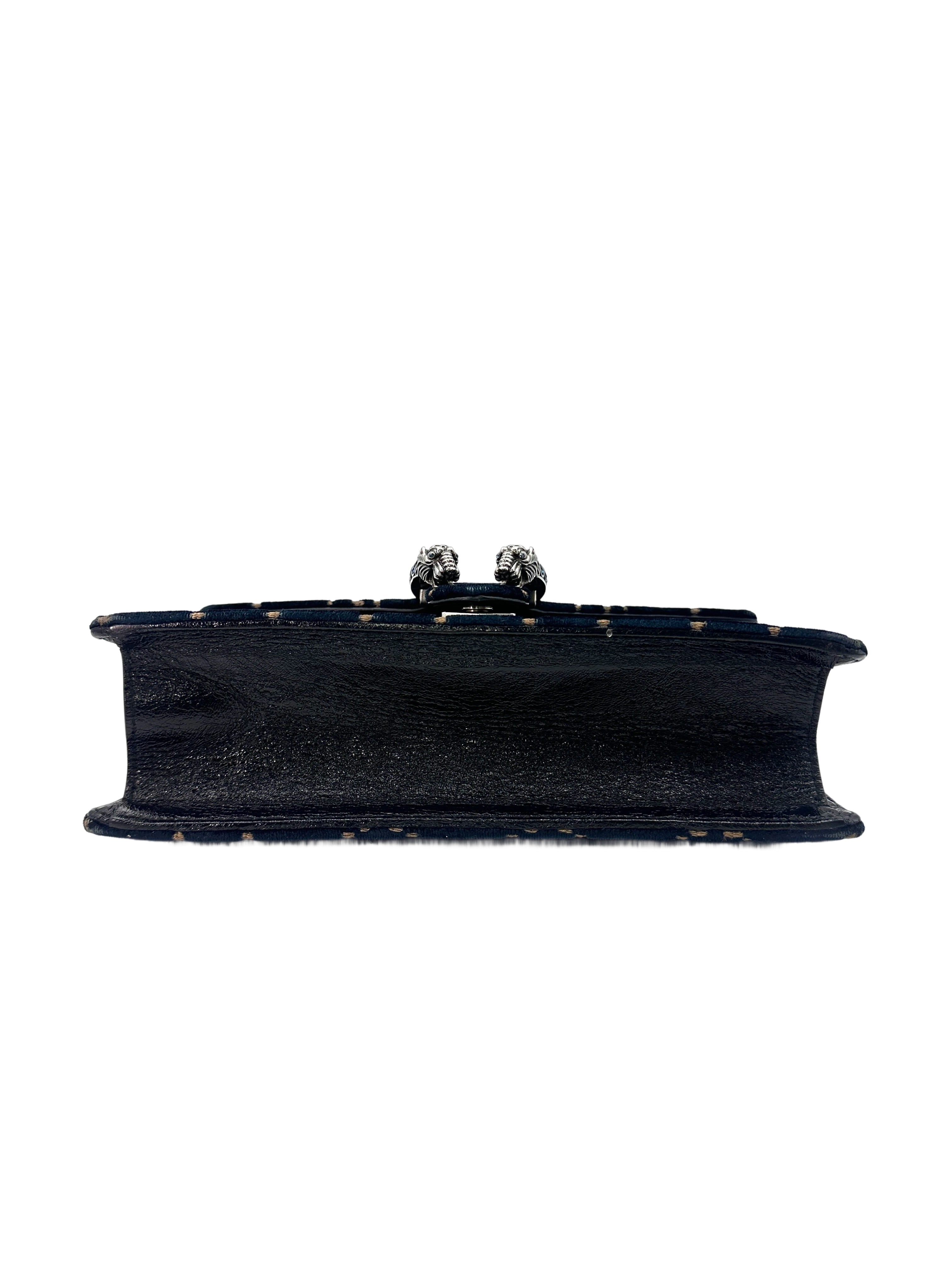 Gucci Dionysus GG Navy Velvet Medium Size Shoulder Bag GG756