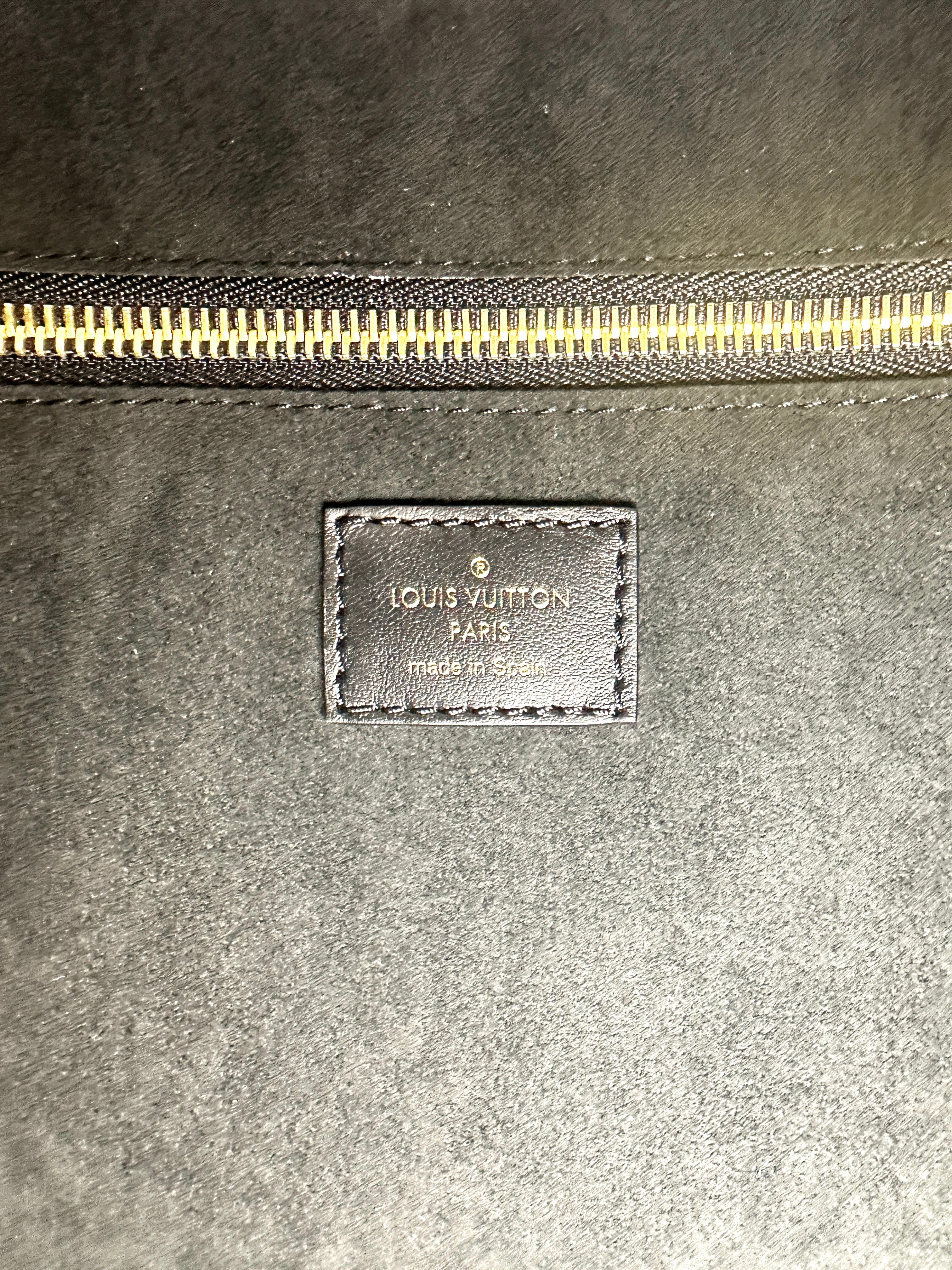Louis Vuitton Neverfull MM Black Monogram Empreinte Broderies Handle Bag With Pouch IRIS069