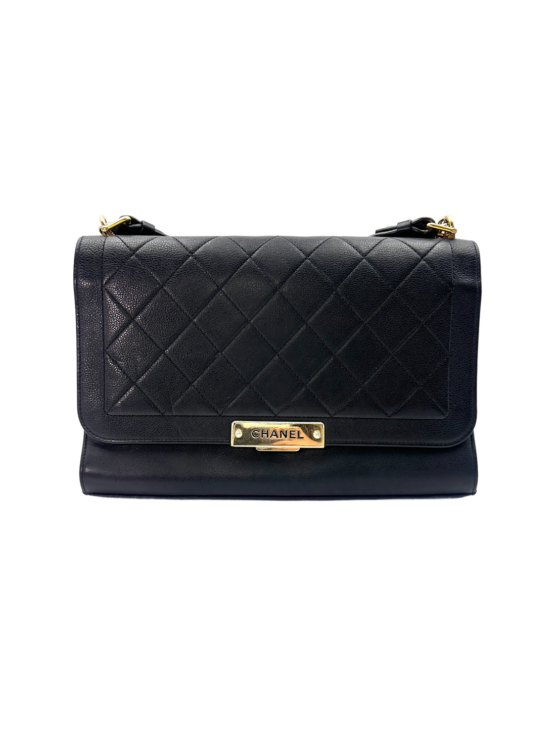 Chanel Label Click Black Quilted Calfskin Shoulder Bag With Gold Hardware(23***81) CC1527