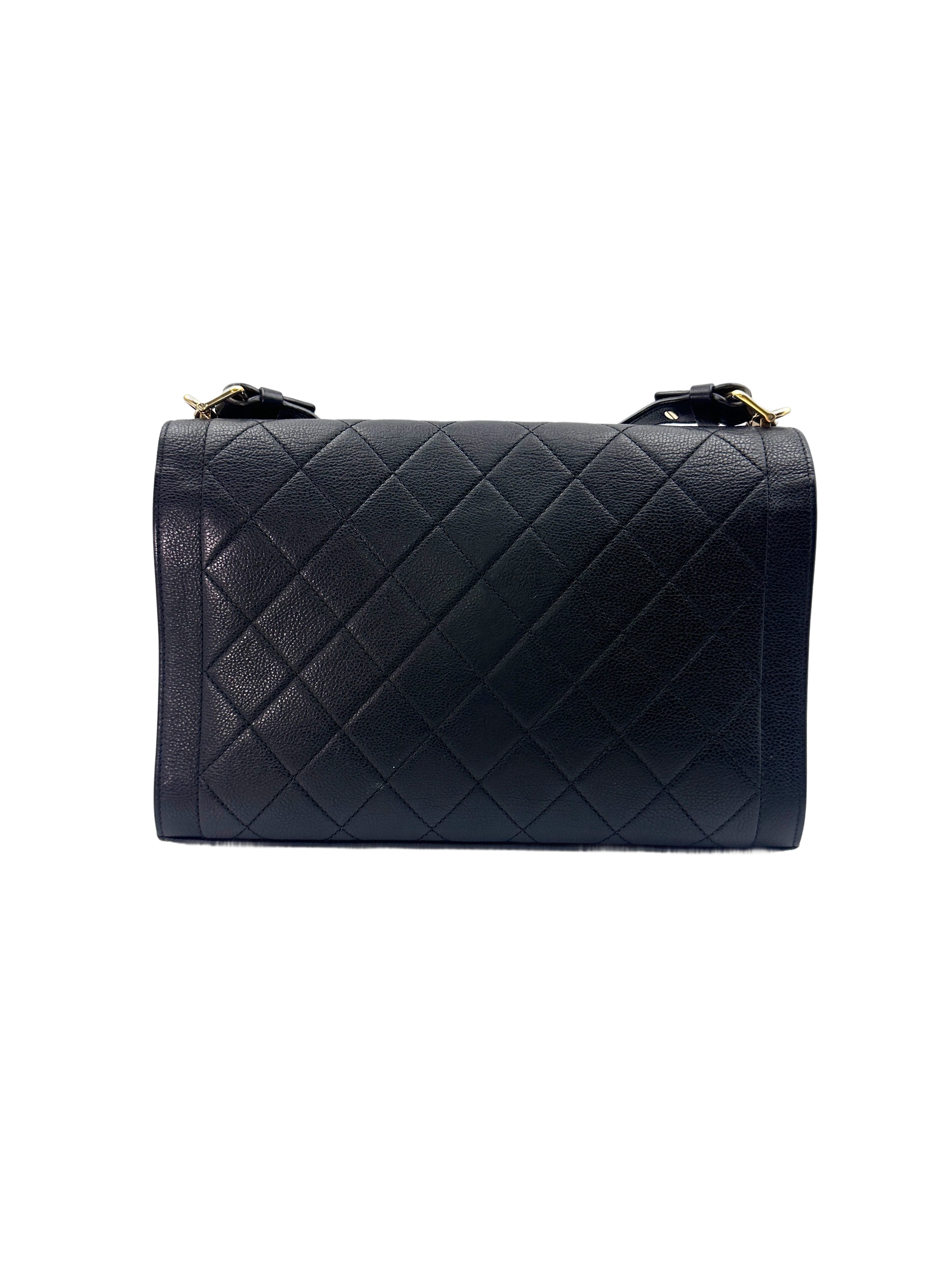 Chanel Label Click Black Quilted Calfskin Shoulder Bag With Gold Hardware(23***81) CC1527