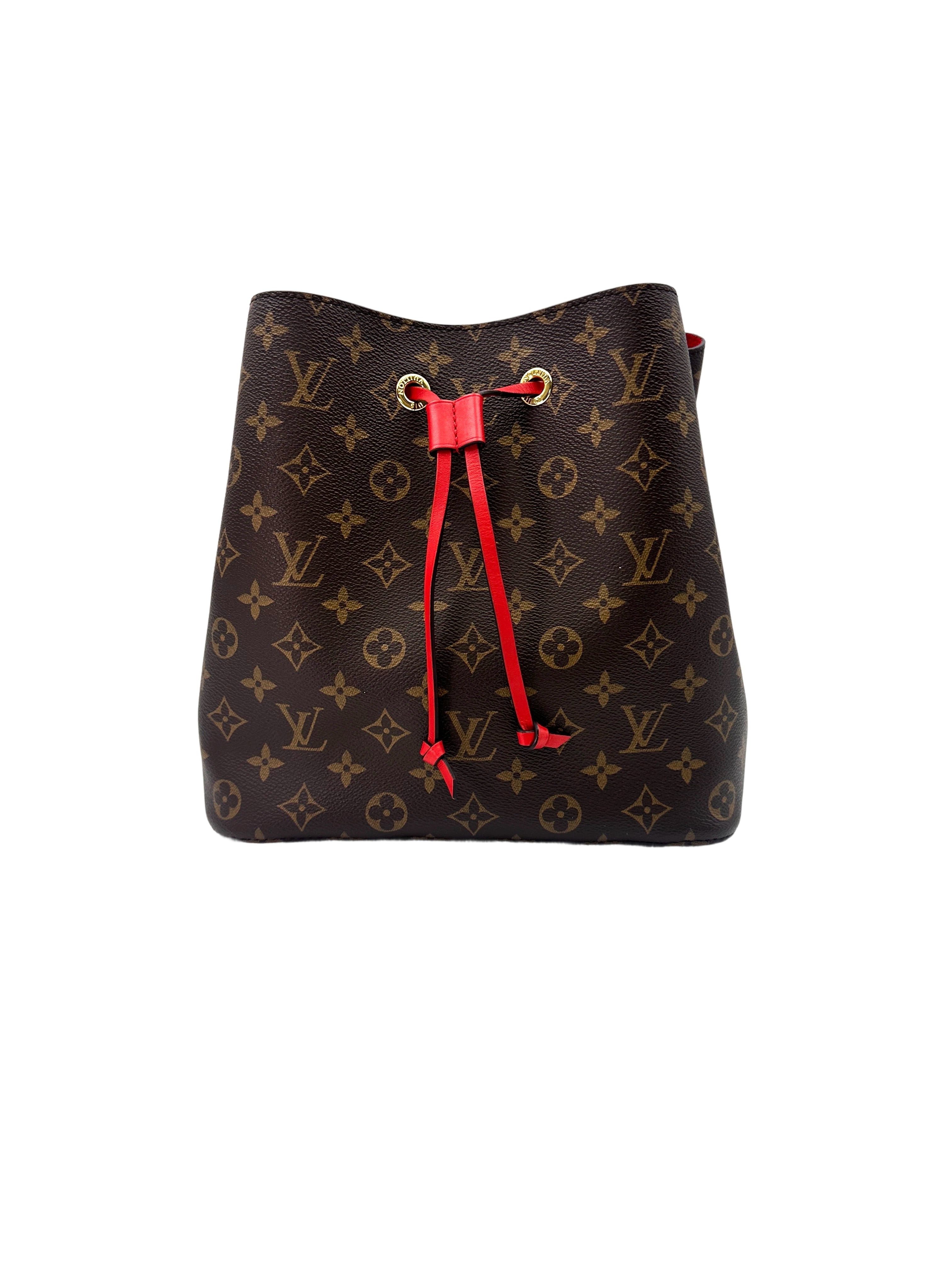 Louis Vuitton NeoNeo Monogram Canvas Bucket Bag With Red Drawstring LV2125