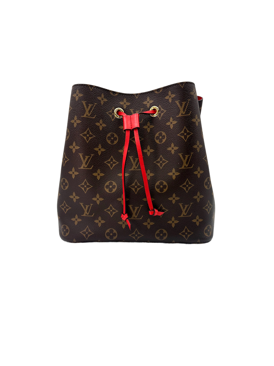 Louis Vuitton NeoNeo Monogram Canvas Bucket Bag With Red Drawstring LV2125