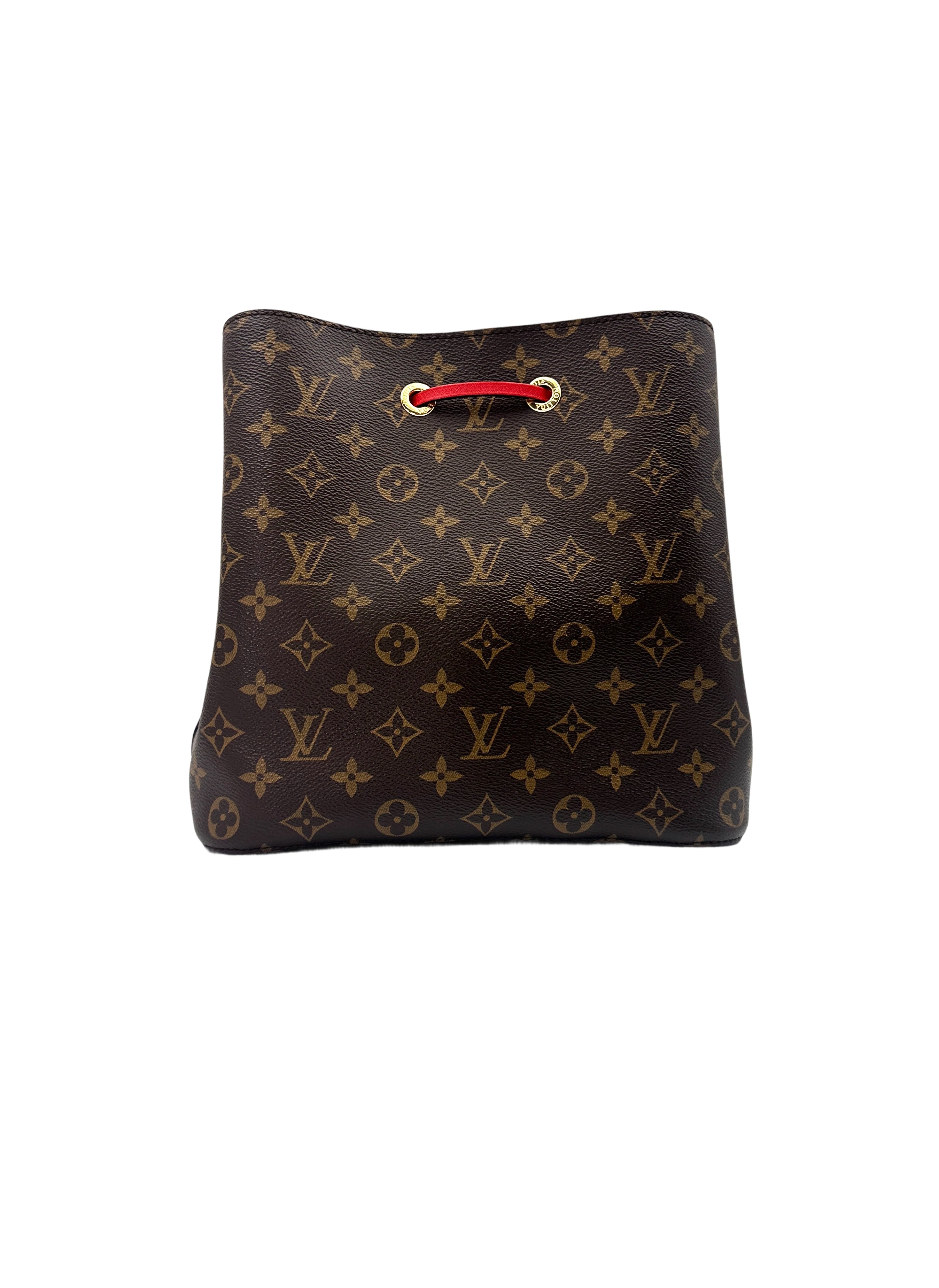 Louis Vuitton NeoNeo Monogram Canvas Bucket Bag With Red Drawstring LV2125