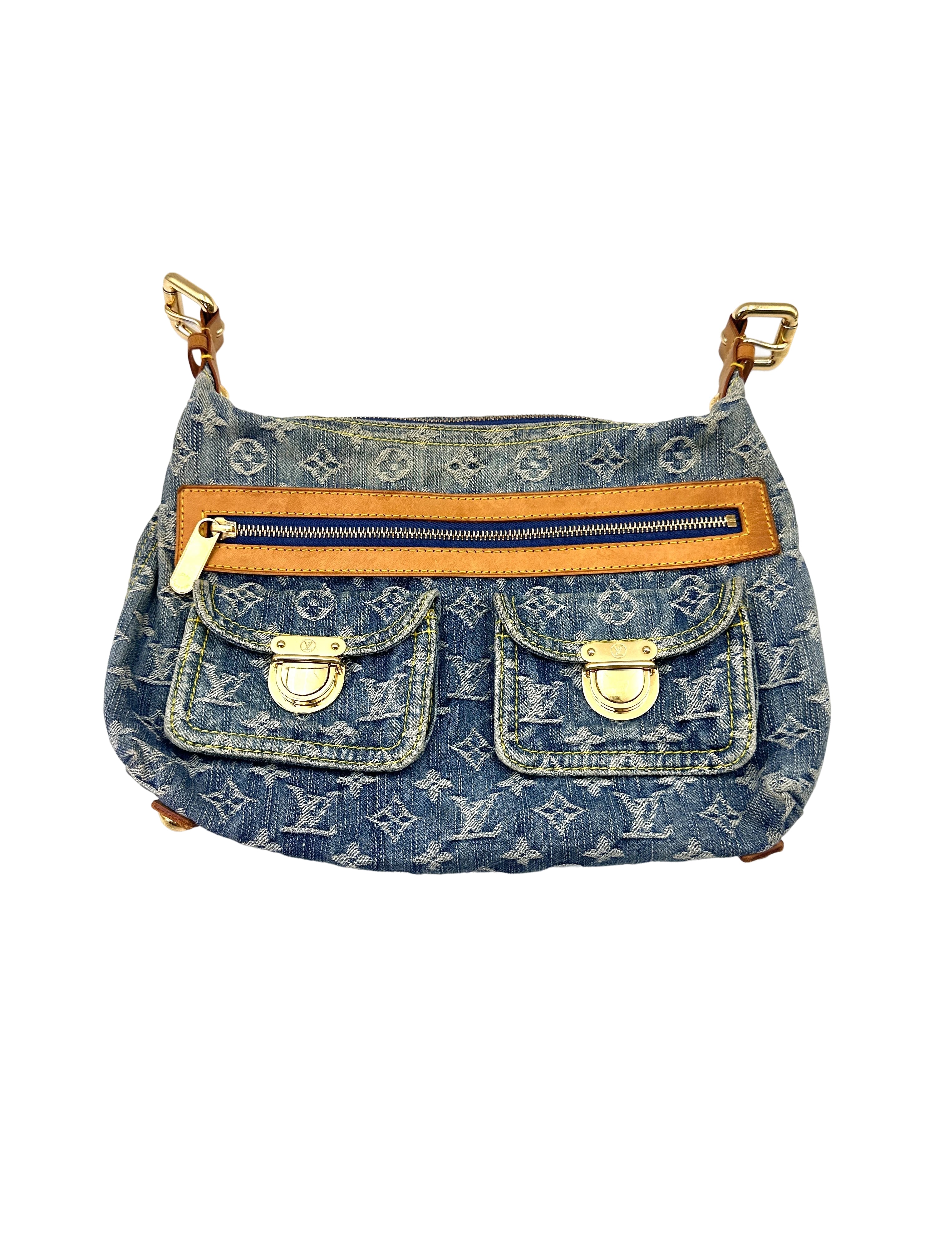 Louis Vuitton Blue Monogram Denim Blue Baggy Shoulder Bag LV2119