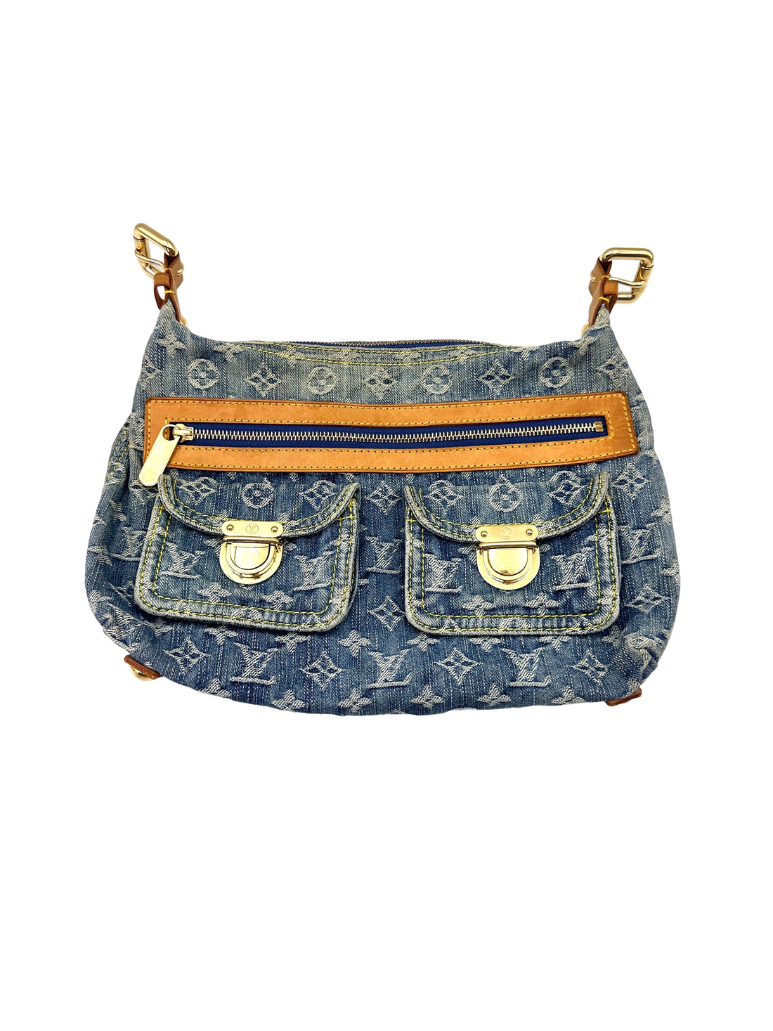 Louis Vuitton Blue Monogram Denim Blue Baggy Shoulder Bag LV2119