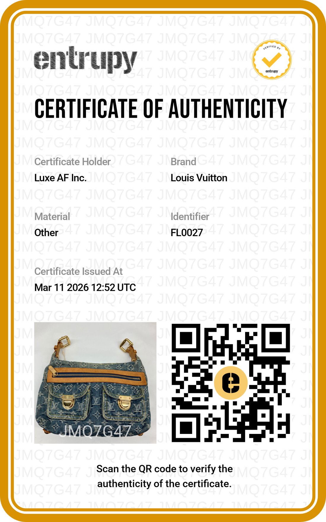 Louis Vuitton Blue Monogram Denim Blue Baggy Shoulder Bag LV2119
