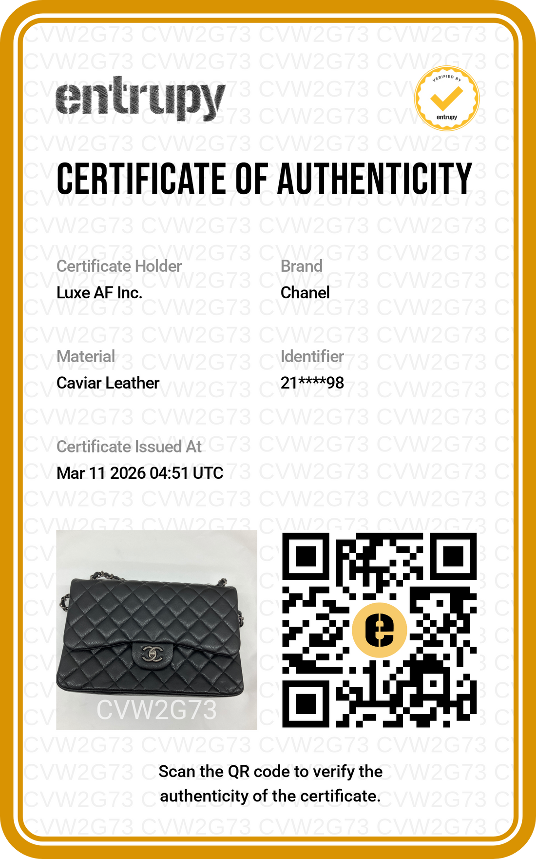 Chanel Classic Flap Black Quilted Calfskin Shoulder Bag(21***98) CC1520
