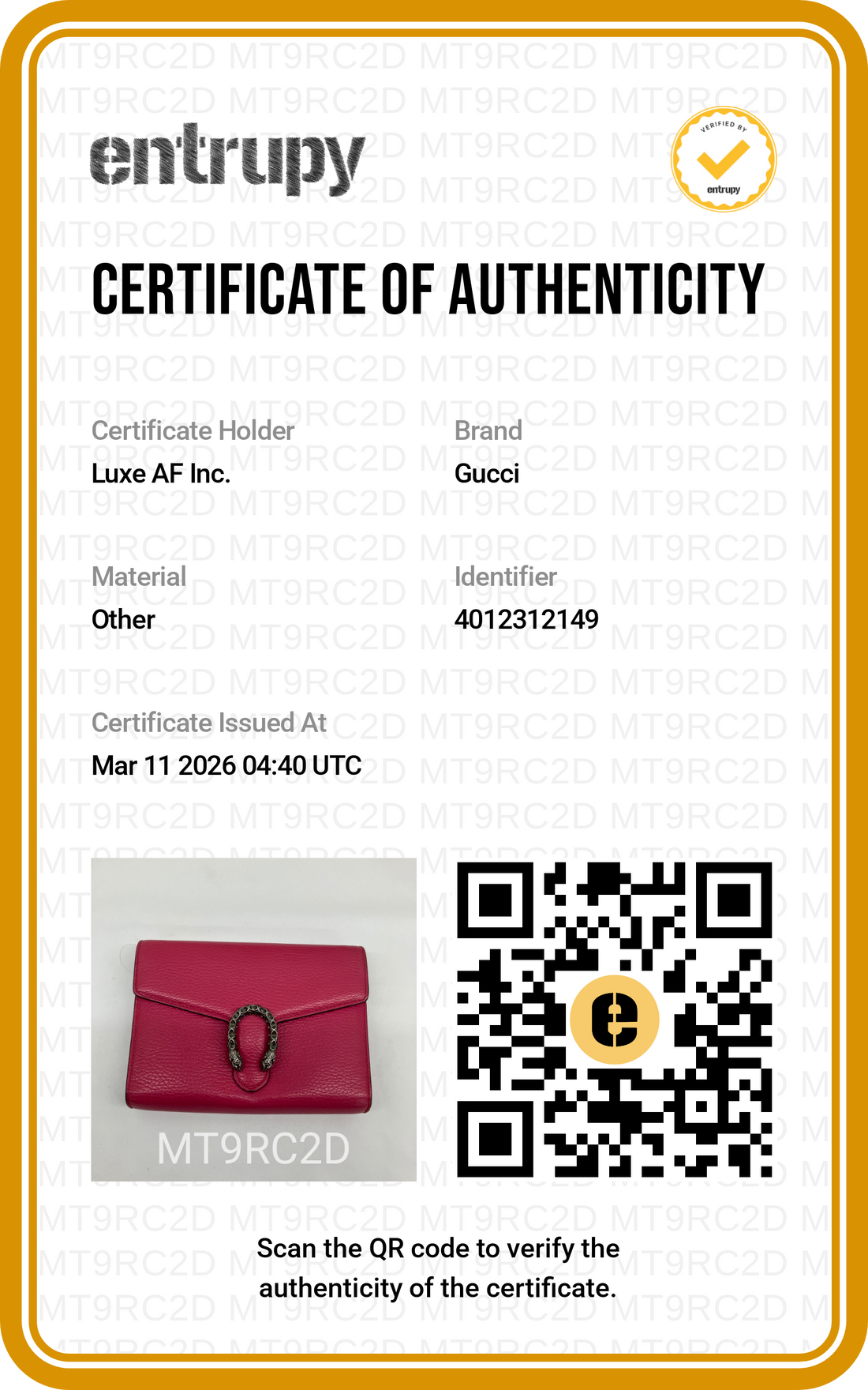 Gucci Dionysus Pink Leather Wallet On Chain GG750