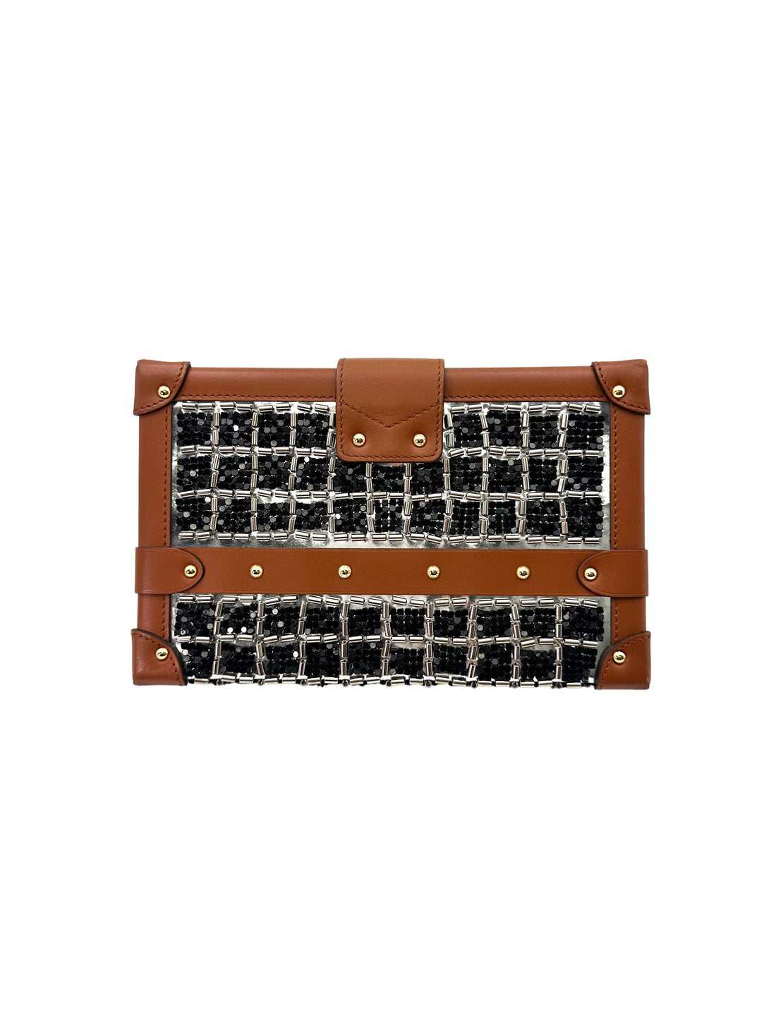 Louis Vuitton Limited Edition Petite Malle Leather & Bead Embroidered Shoulder Bag LV2114