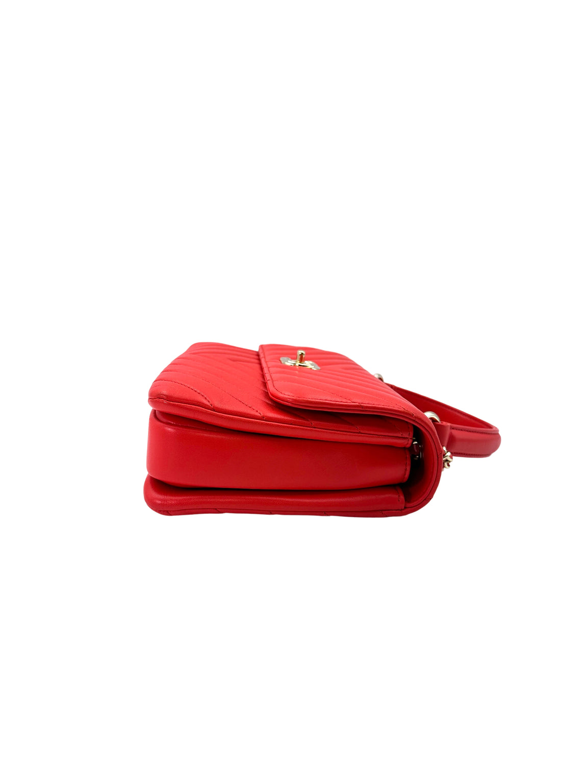 Chanel CoCo Handle Red Chevron Quilted Leather Handle Bag(26***62) CC1524