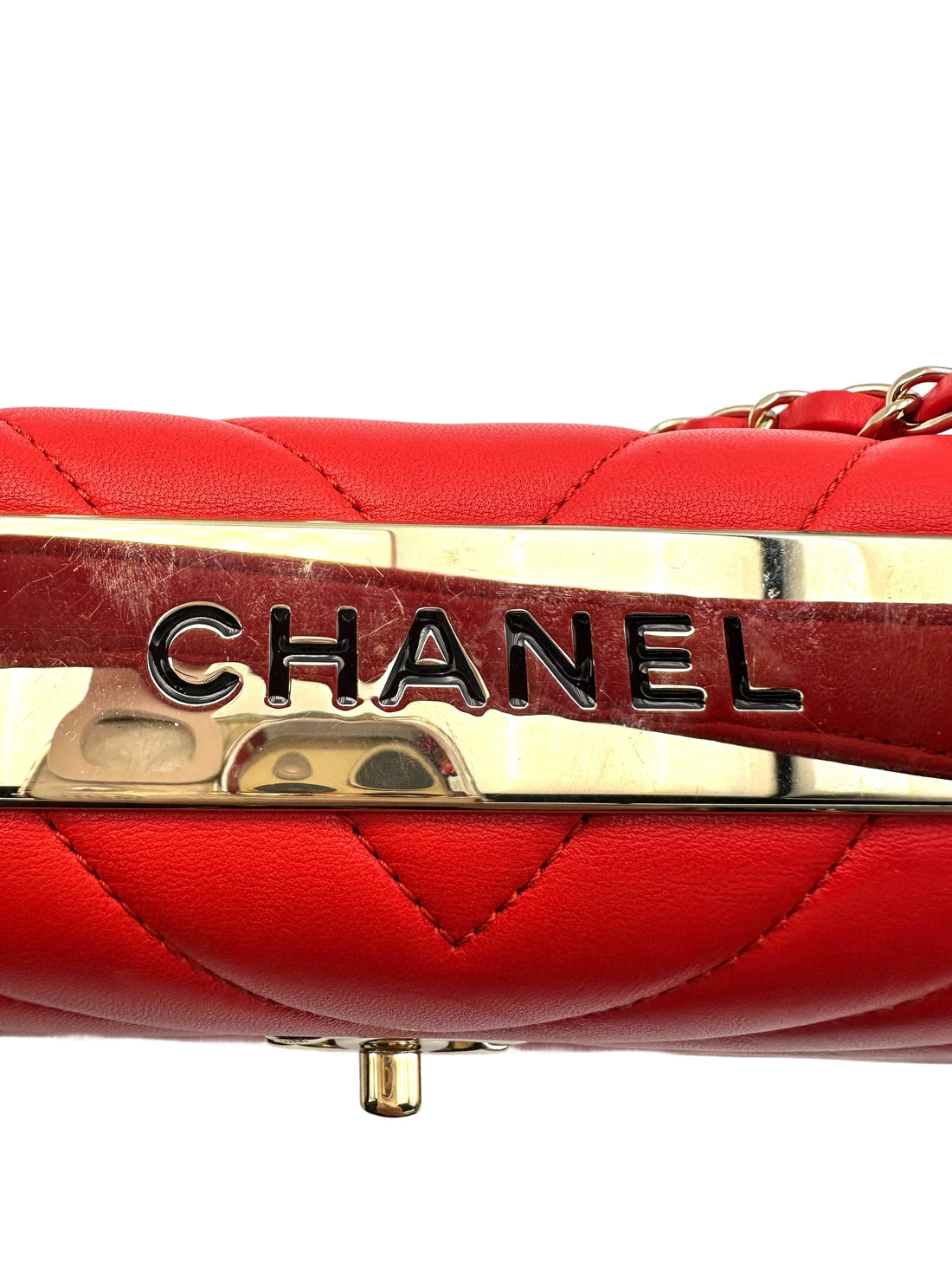 Chanel CoCo Handle Red Chevron Quilted Leather Handle Bag(26***62) CC1524
