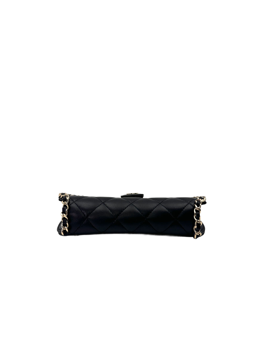 Chanel 22P Black Quilted Leather Chain Glasses Case Bag(32***19) CC1525