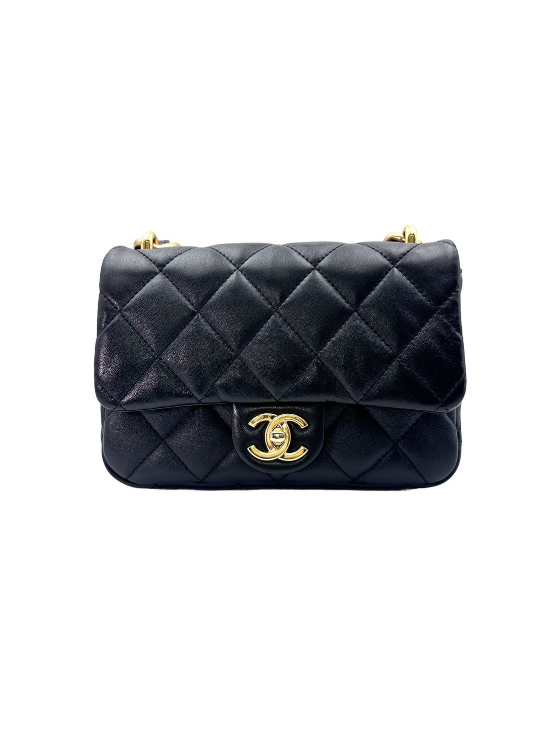 Chanel Funky Town Black Quilted Calfskin Flap Bag With Chunky Chain(P9***AC) CC1522