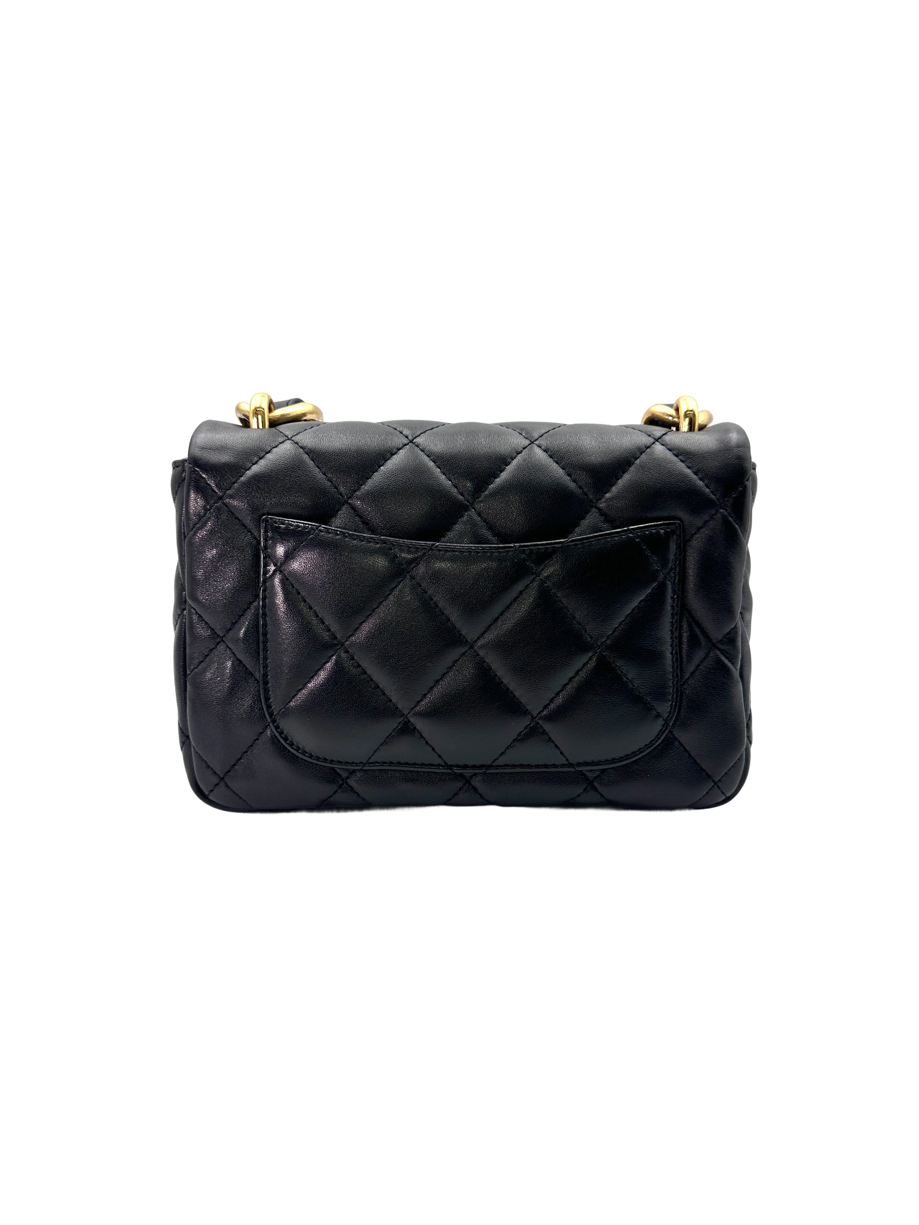 Chanel Funky Town Black Quilted Calfskin Flap Bag With Chunky Chain(P9***AC) CC1522