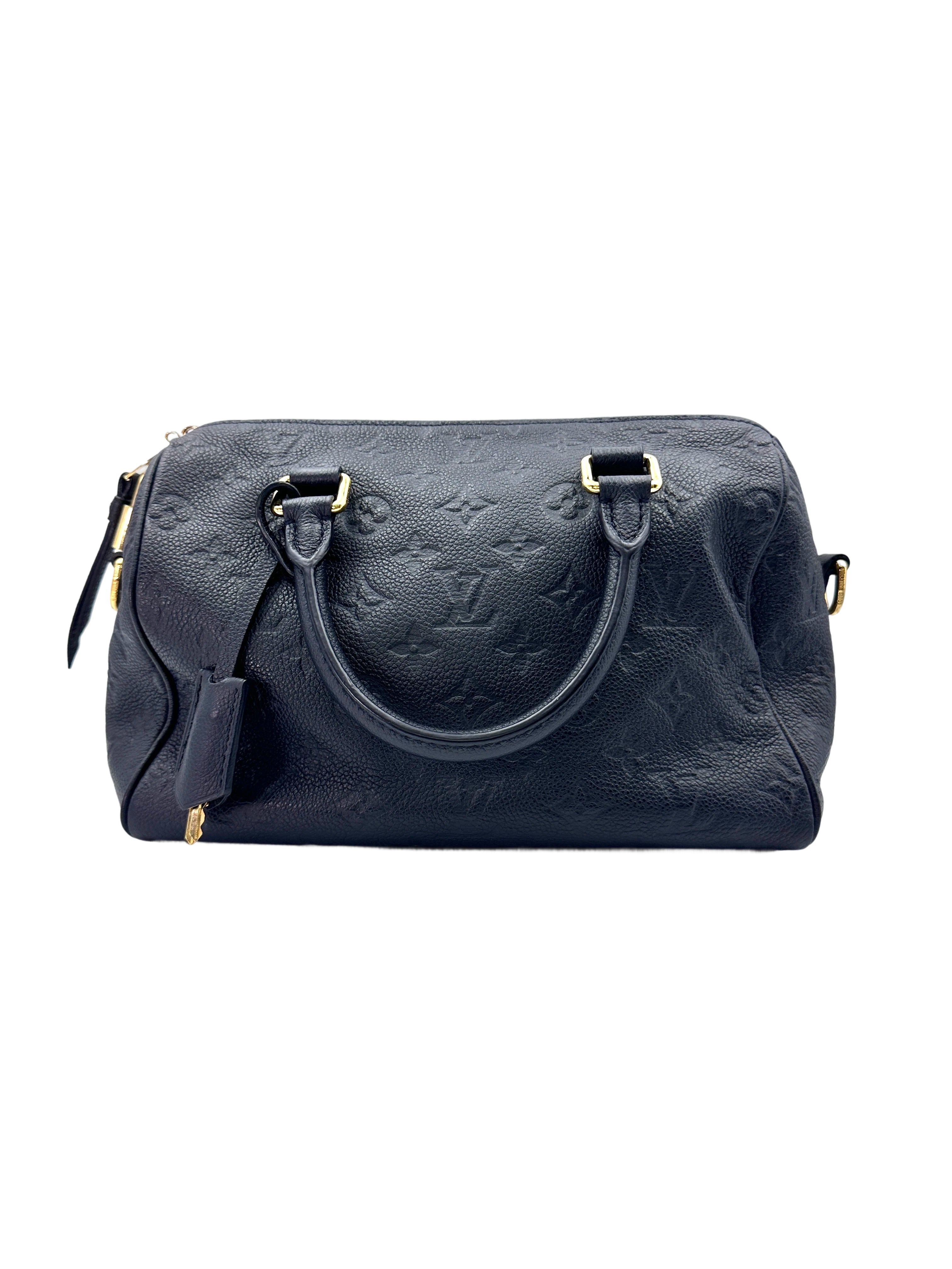 Louis Vuitton Speedy25 Black Monogram Empreinte Handle Bag LV2121