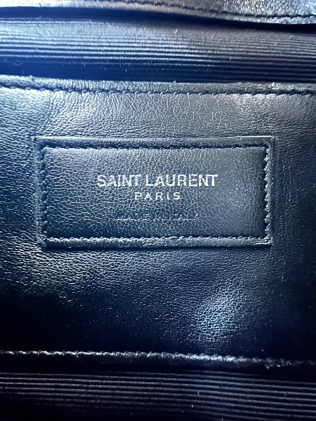 Saint Laurent College Black Chevron Quilted Leather Handle Bag SL173