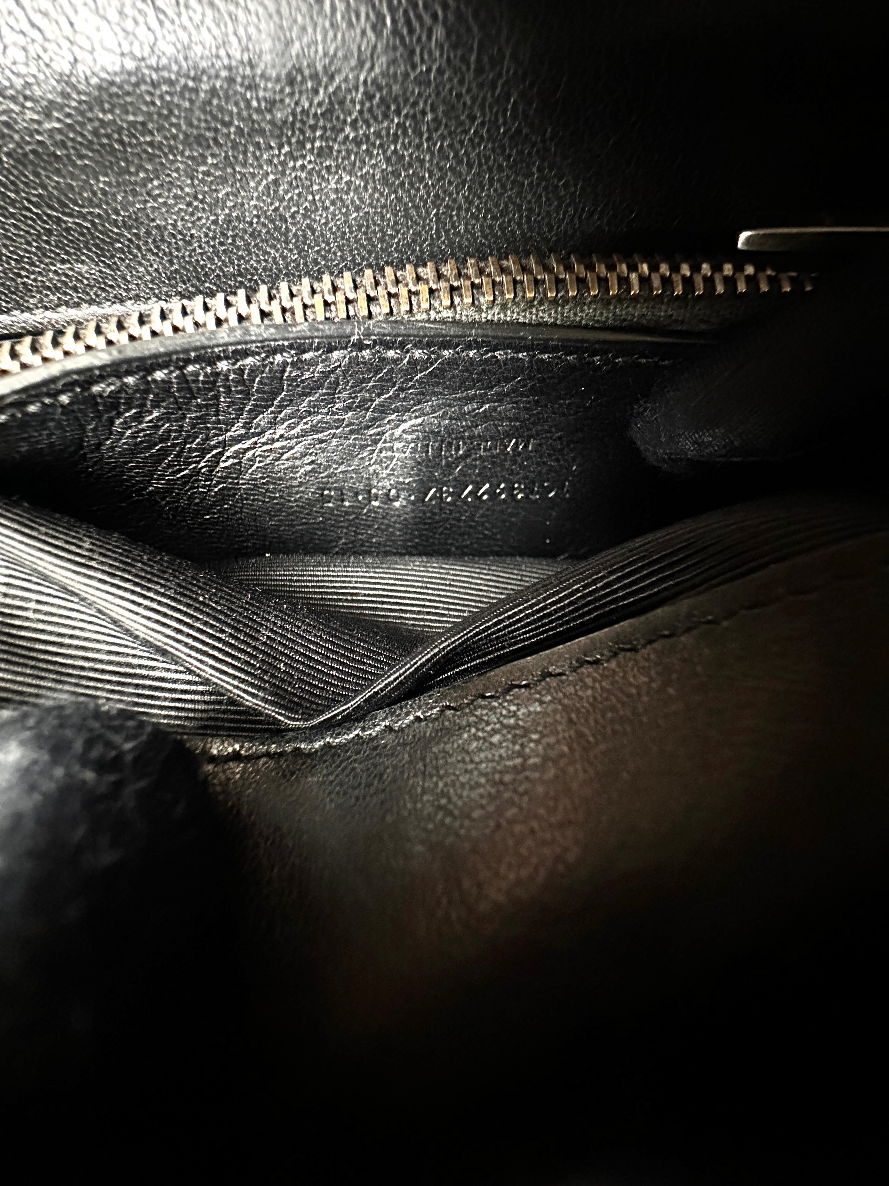 Saint Laurent College Black Chevron Quilted Leather Handle Bag SL173