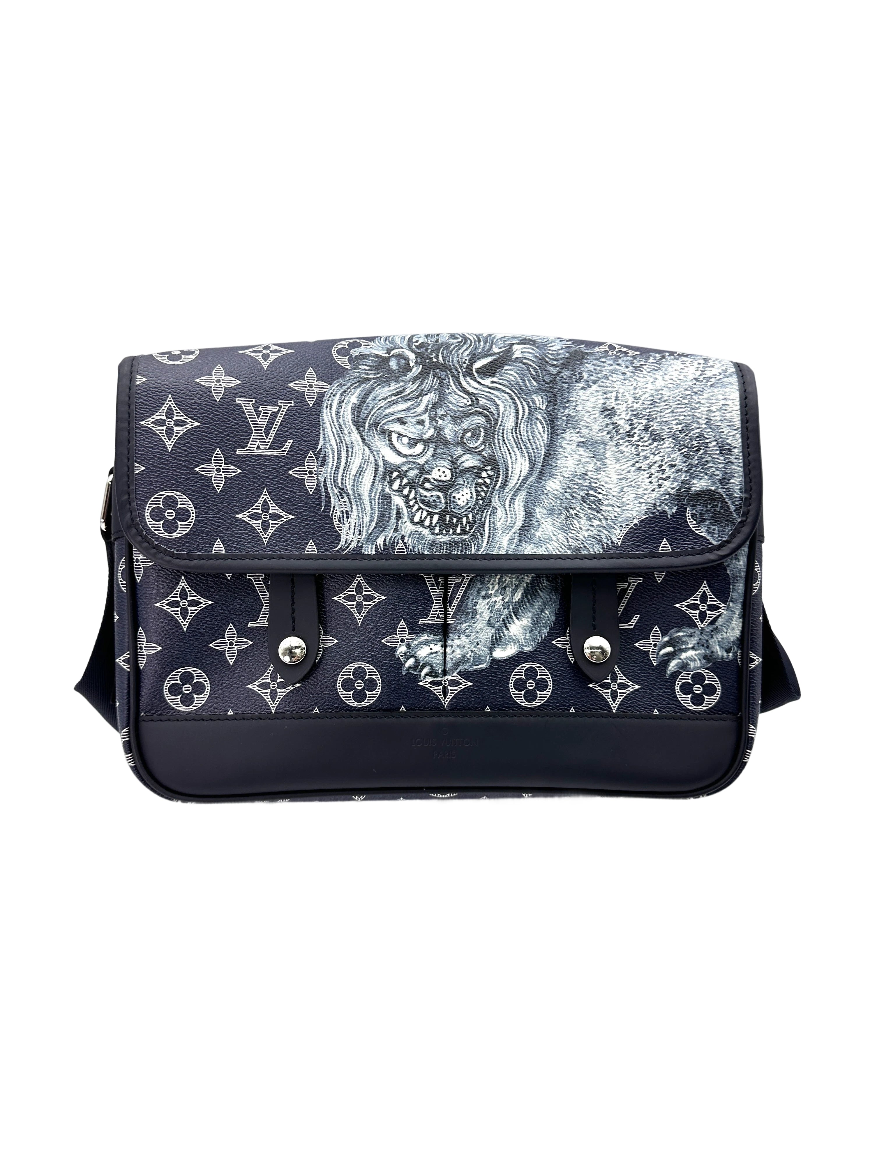 Louis Vuitton x Chapman Brothers Navy Lion Monogram Savane Messenger Bag LV2115