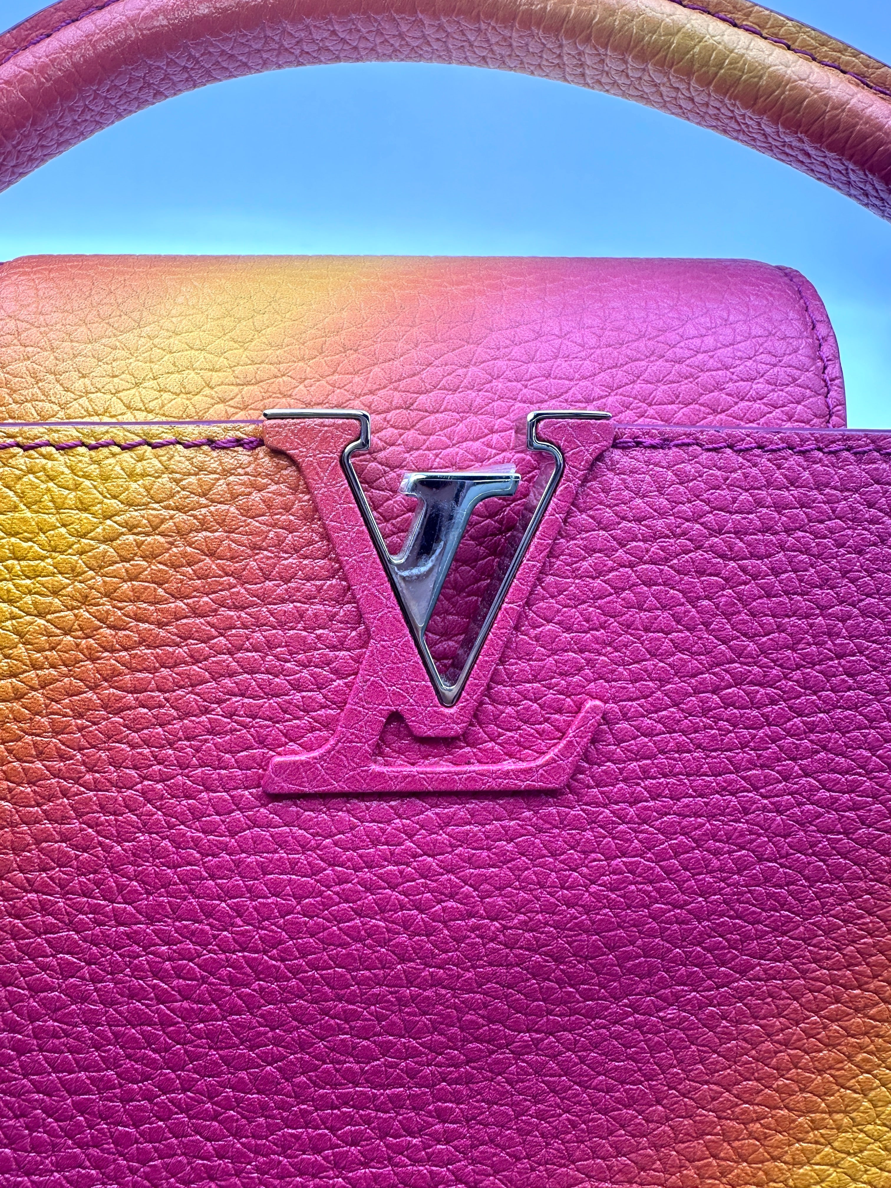 Louis Vuitton Capucines Sunrise Gradient Leather Top Handle Bag LV2120