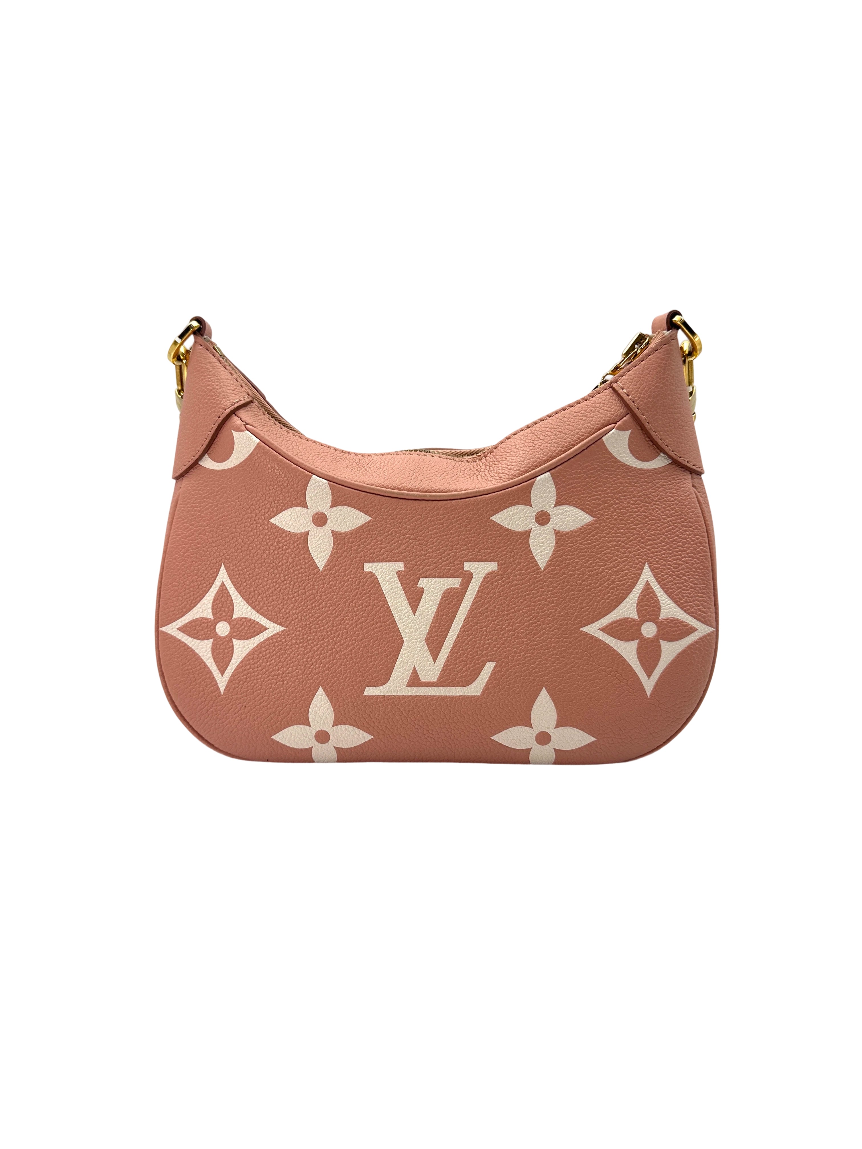 Louis Vuitton Bagatelle Pink/White Bicolor Monogram Empreinte Giant Leather Shoulder Bag IRIS070