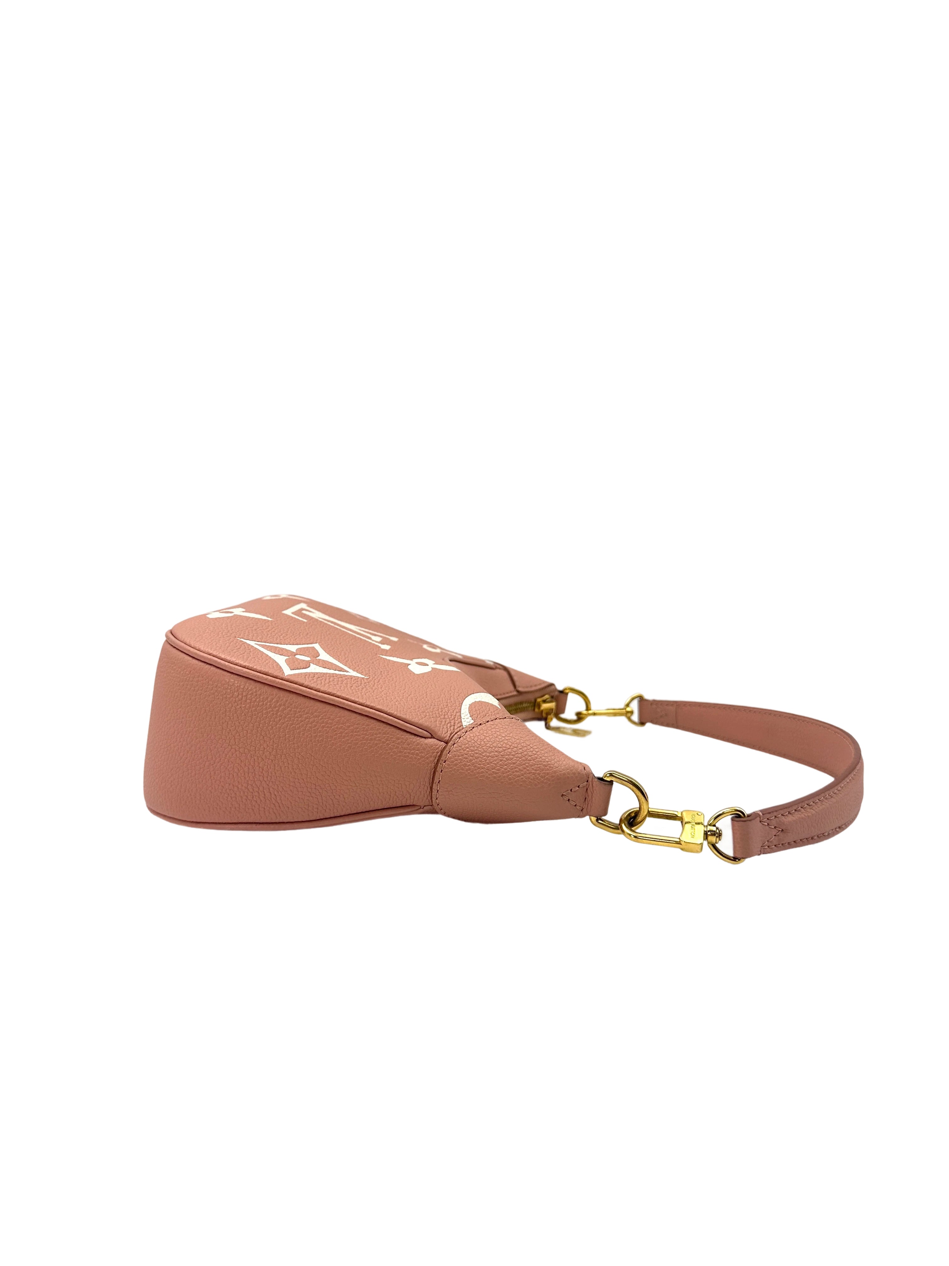 Louis Vuitton Bagatelle Pink/White Bicolor Monogram Empreinte Giant Leather Shoulder Bag IRIS070