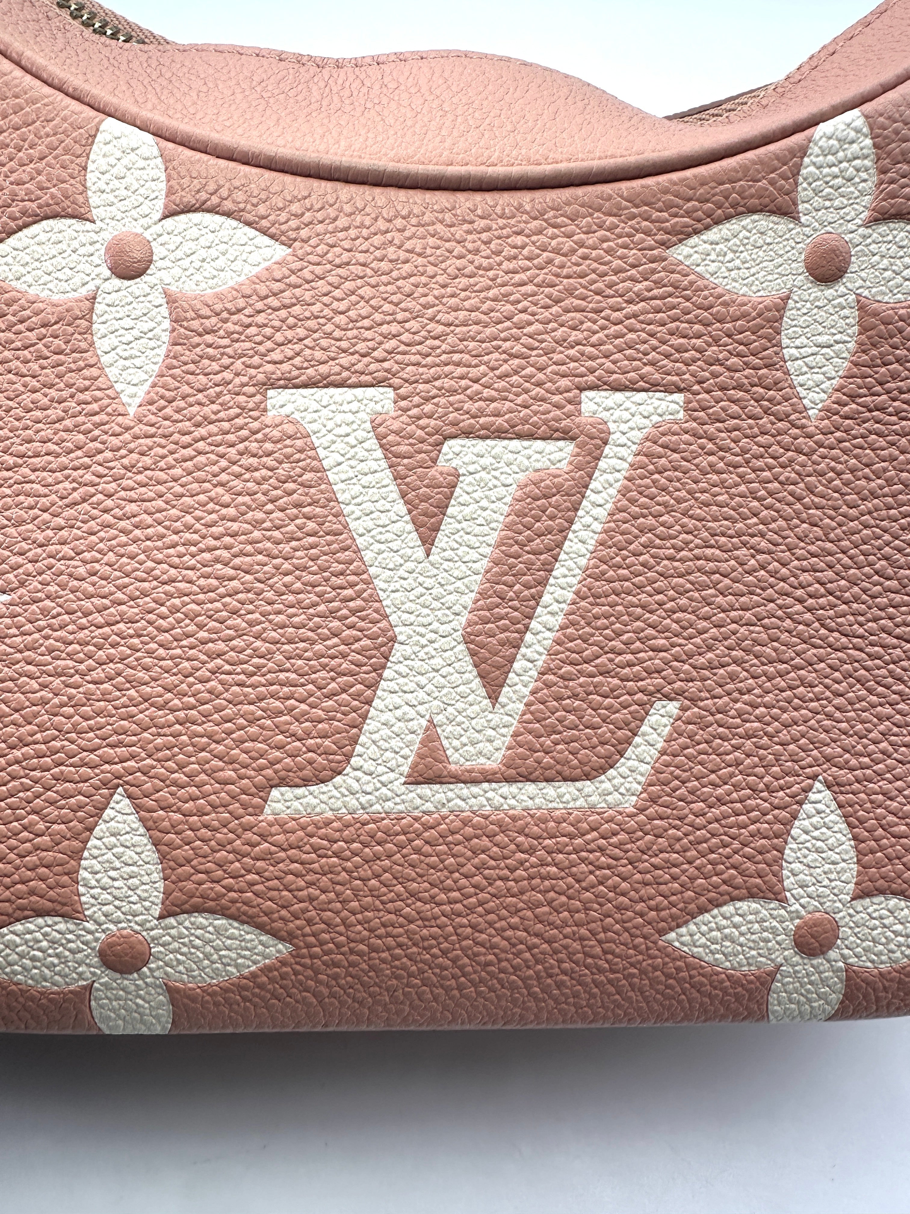 Louis Vuitton Bagatelle Pink/White Bicolor Monogram Empreinte Giant Leather Shoulder Bag IRIS070