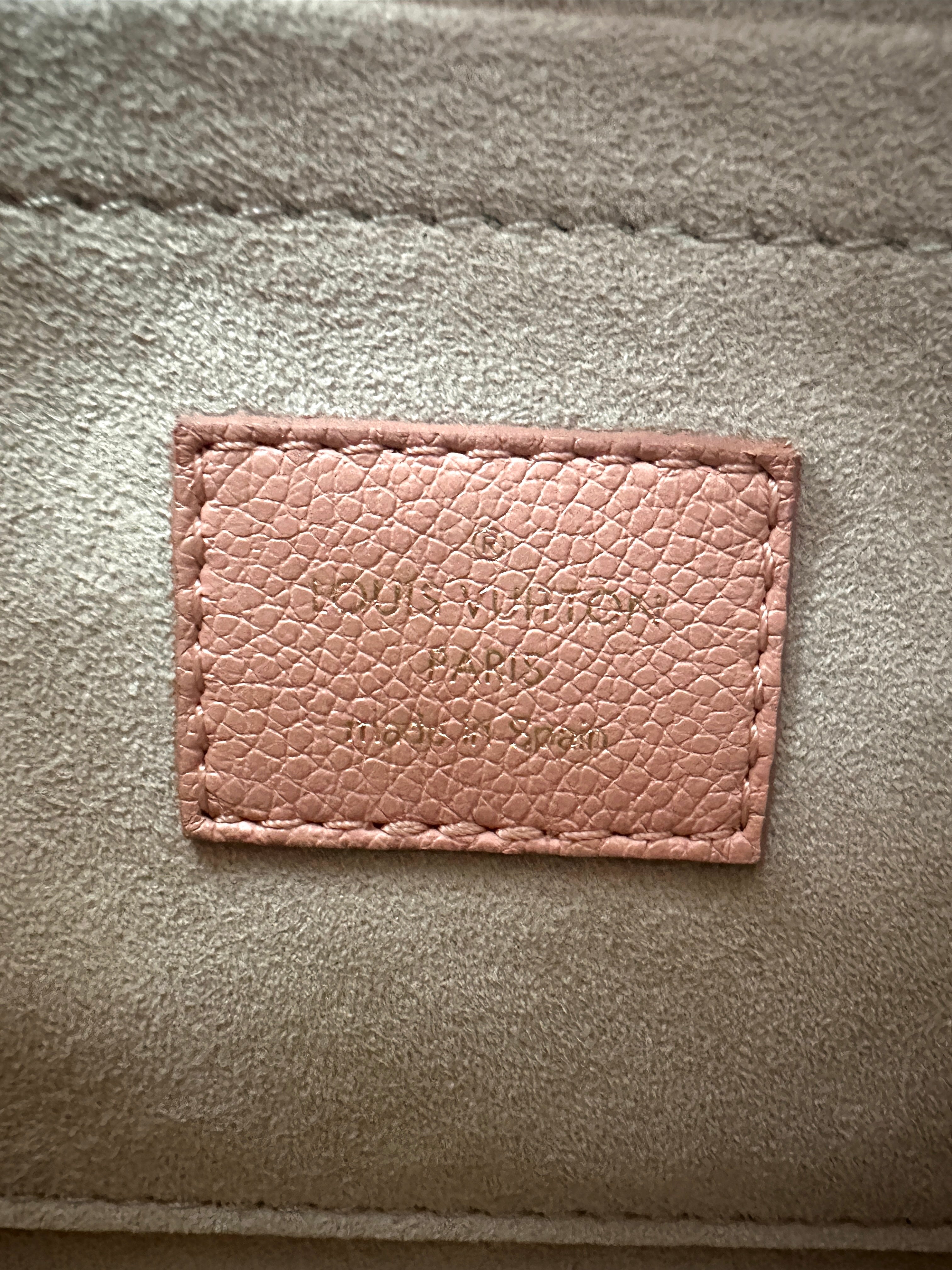 Louis Vuitton Bagatelle Pink/White Bicolor Monogram Empreinte Giant Leather Shoulder Bag IRIS070