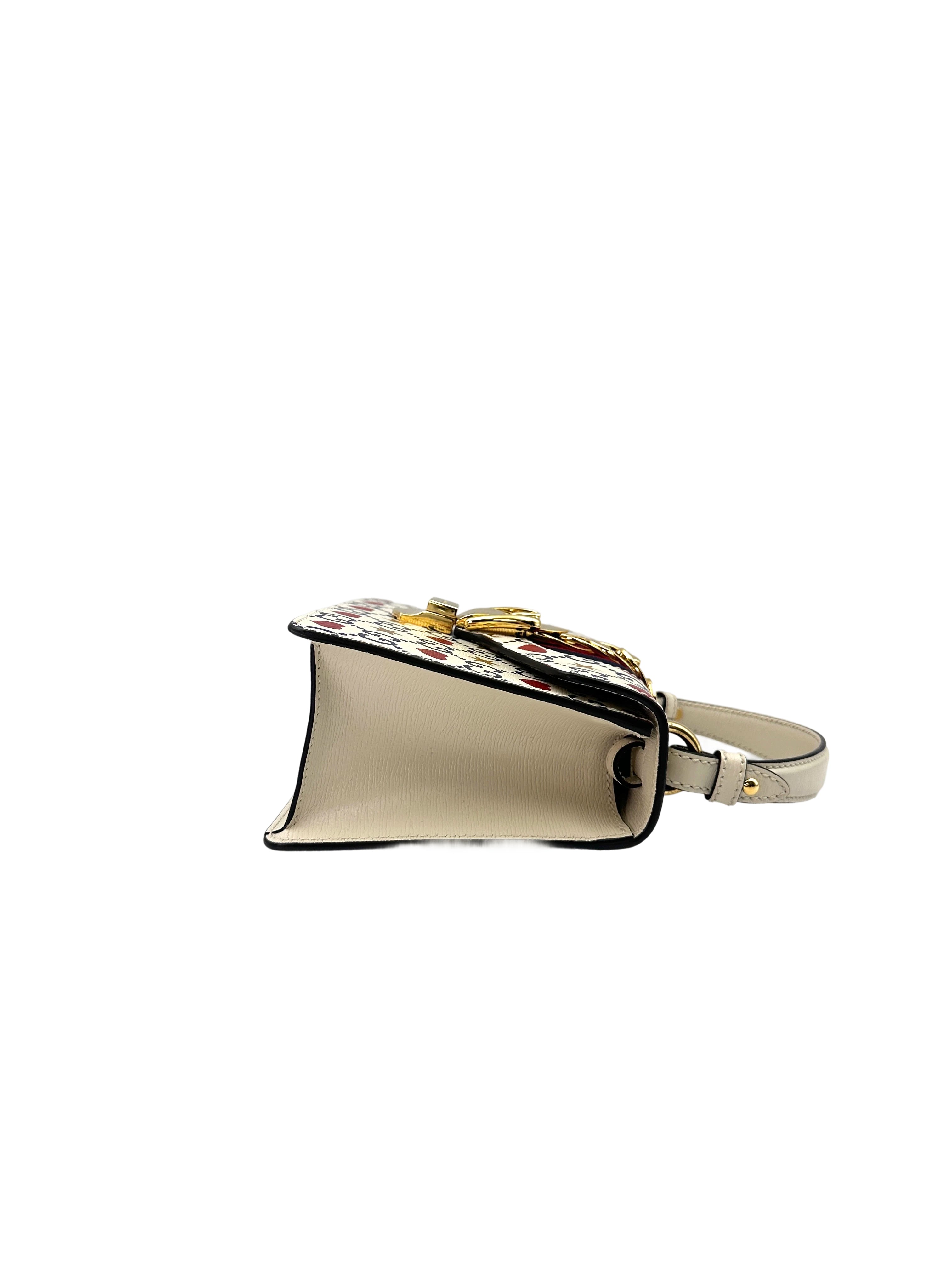 Gucci Sylvie Valentine's Day Limited Edition Hearts And Stars Print Leather Small Size Handle Bag GG755