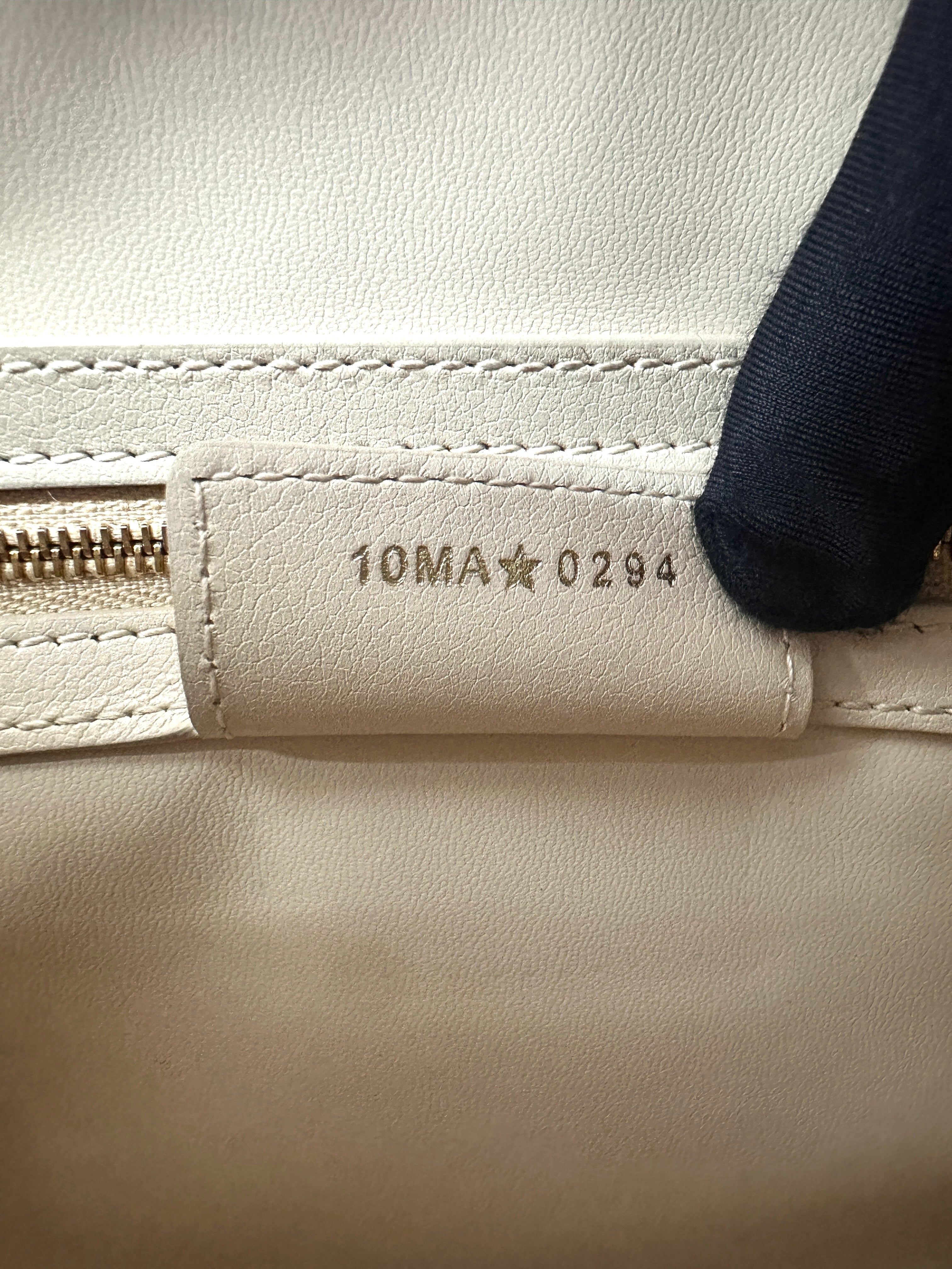 Christian Dior Dior Groove White Macrocannage Leather Handle Bag IRIS071