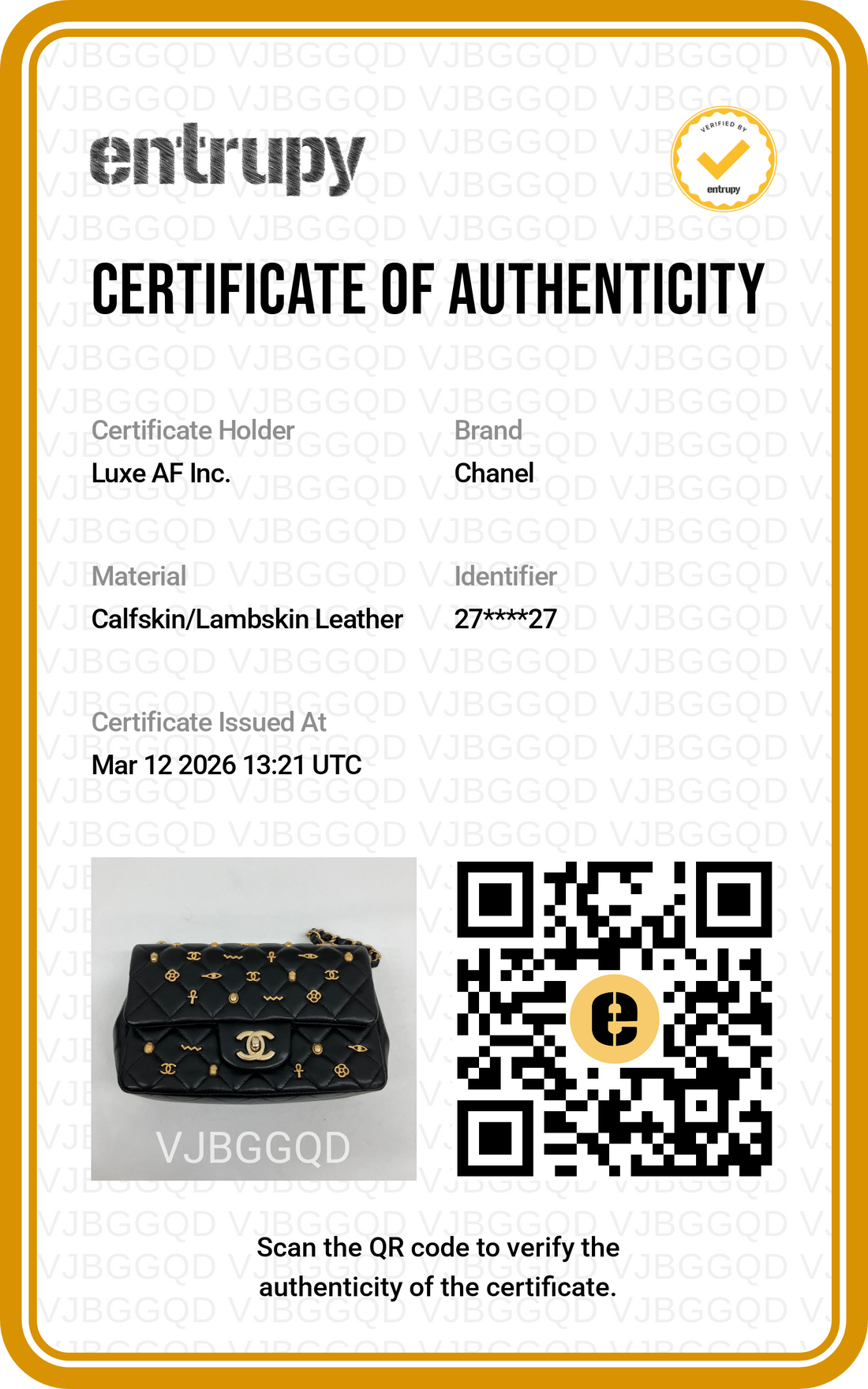 Chanel Egyption Amulet Classic Flap Black Quilted Lambskin Mini Shoulder Bag With Gold Hardware(27***27) IRIS072