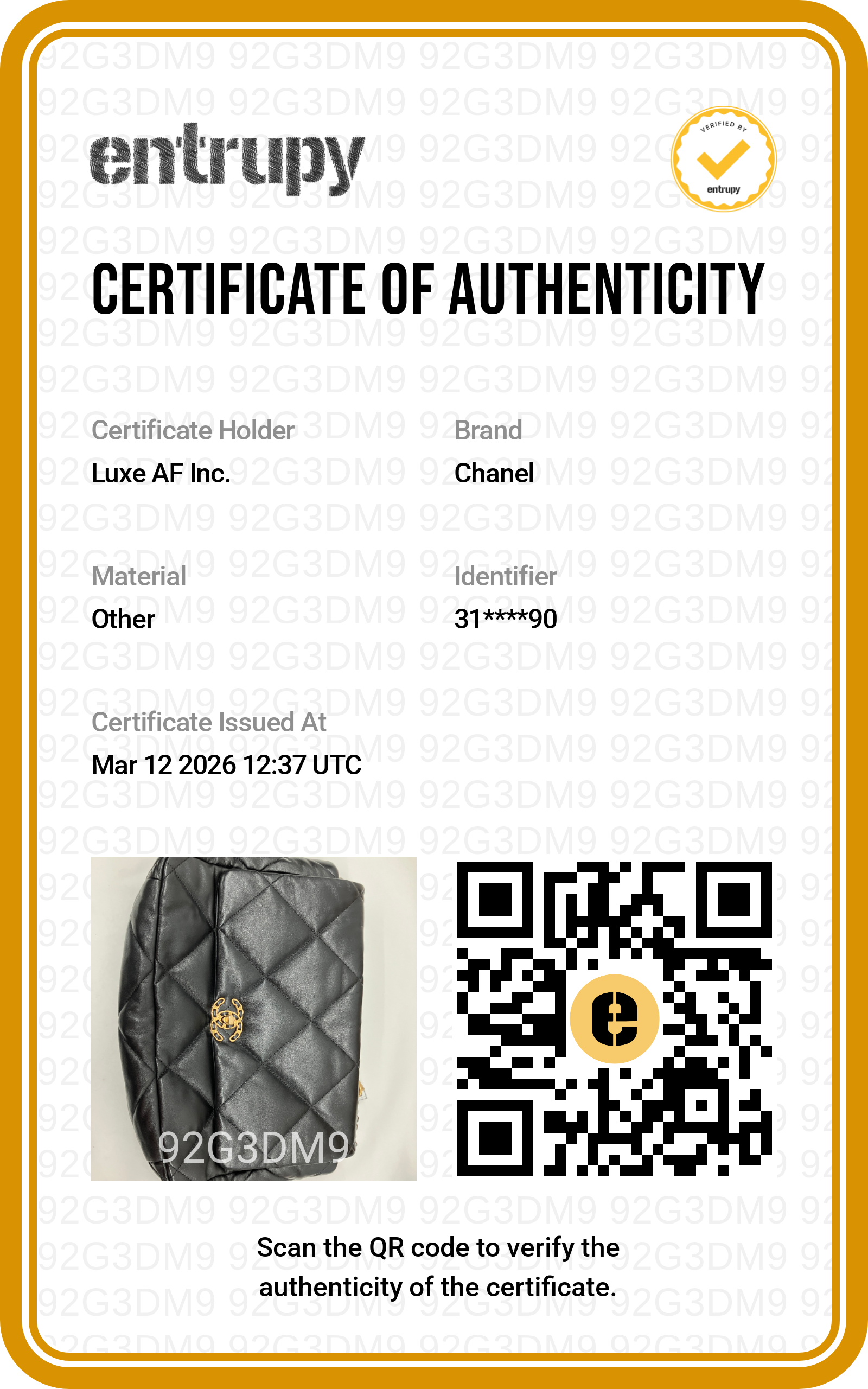 Chanel 19Bag Black Quilted Leather Flap Bag With Gold Hardware(31***90) CC1529