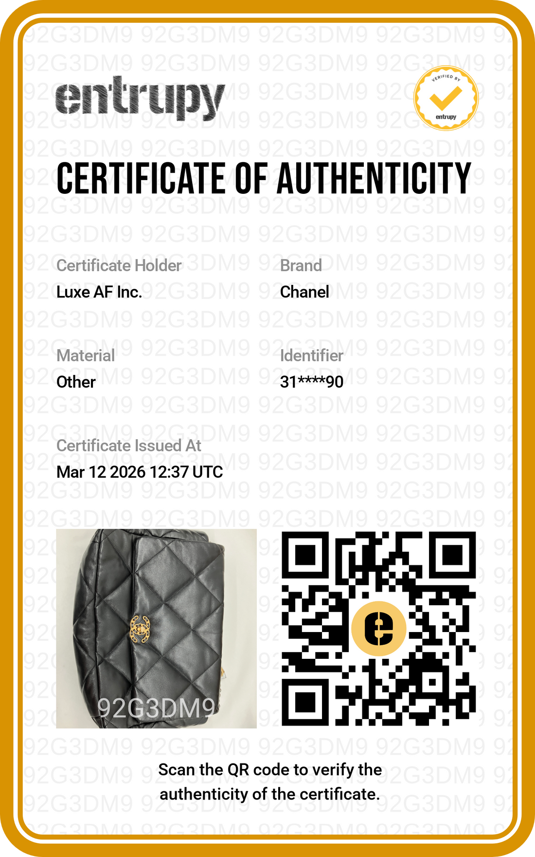 Chanel 19Bag Black Quilted Leather Flap Bag With Gold Hardware(31***90) CC1529