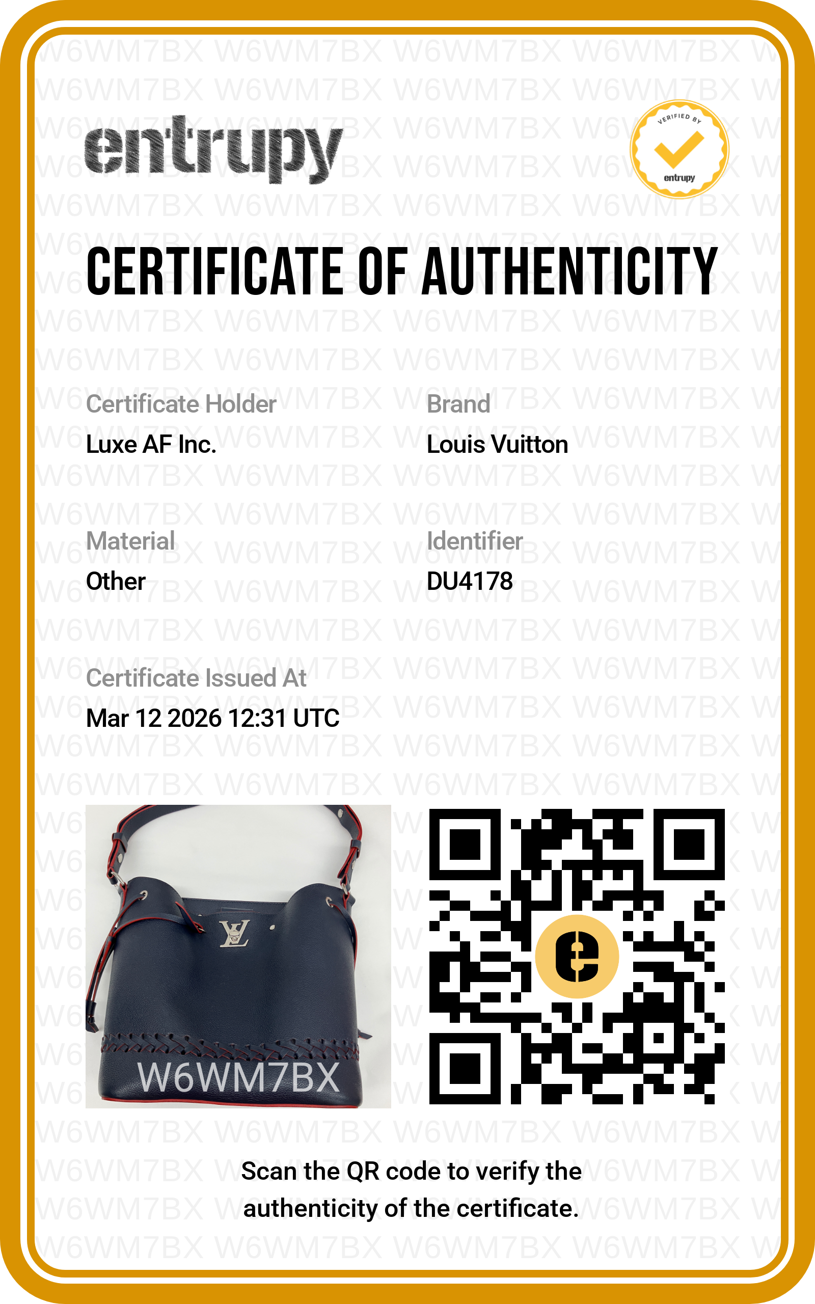 Louis Vuitton Lockme Navy Leather Handle Bucket Bag LV2128